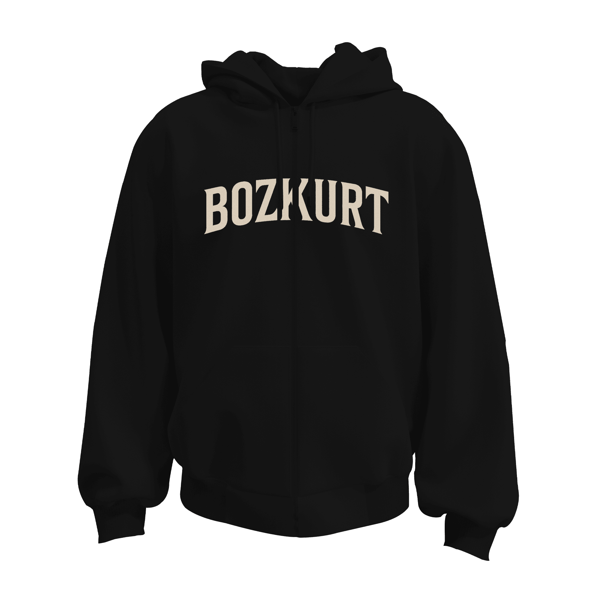 Kanlı Bozkurt  Ön ve Arka Baskı Baskılı   (Unisex Fermuarlı Hoodie )