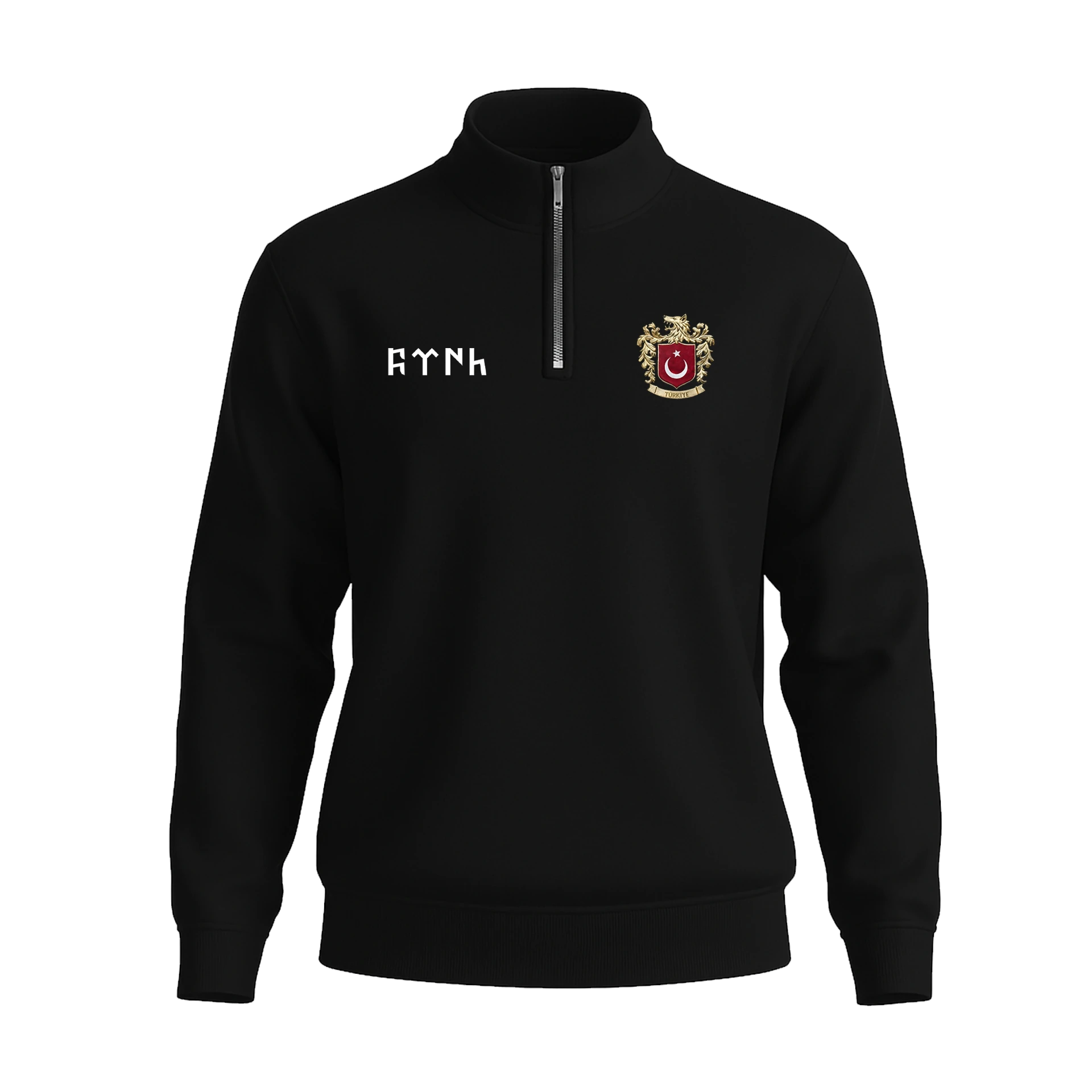 Türk Arma  XL Ön ve  Arka BASKILI Yarım Fermuarlı ( Outlet Tek Beden) 