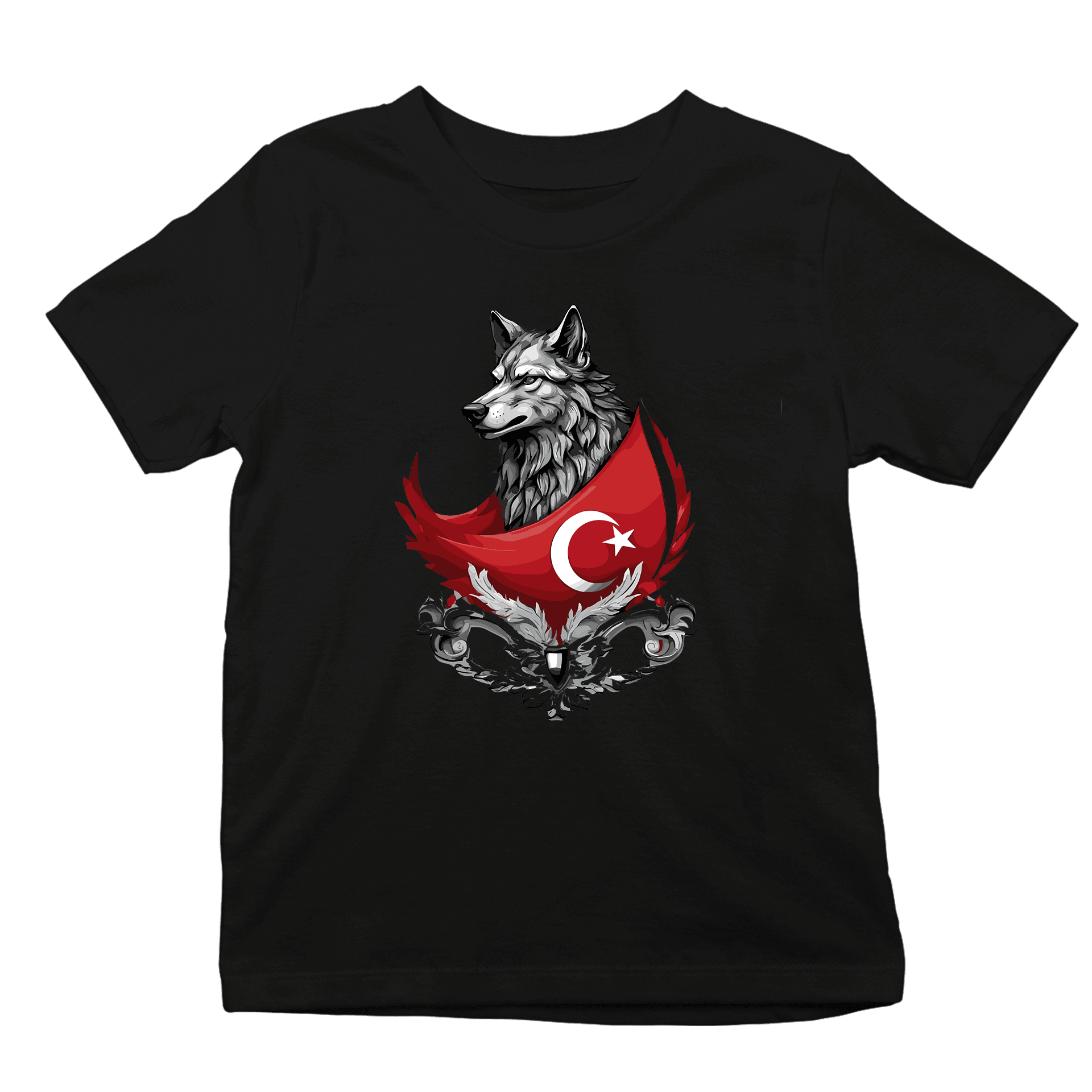 Bozkurt Bayrak Ön Baskılı (Çocuk unisex tişört)