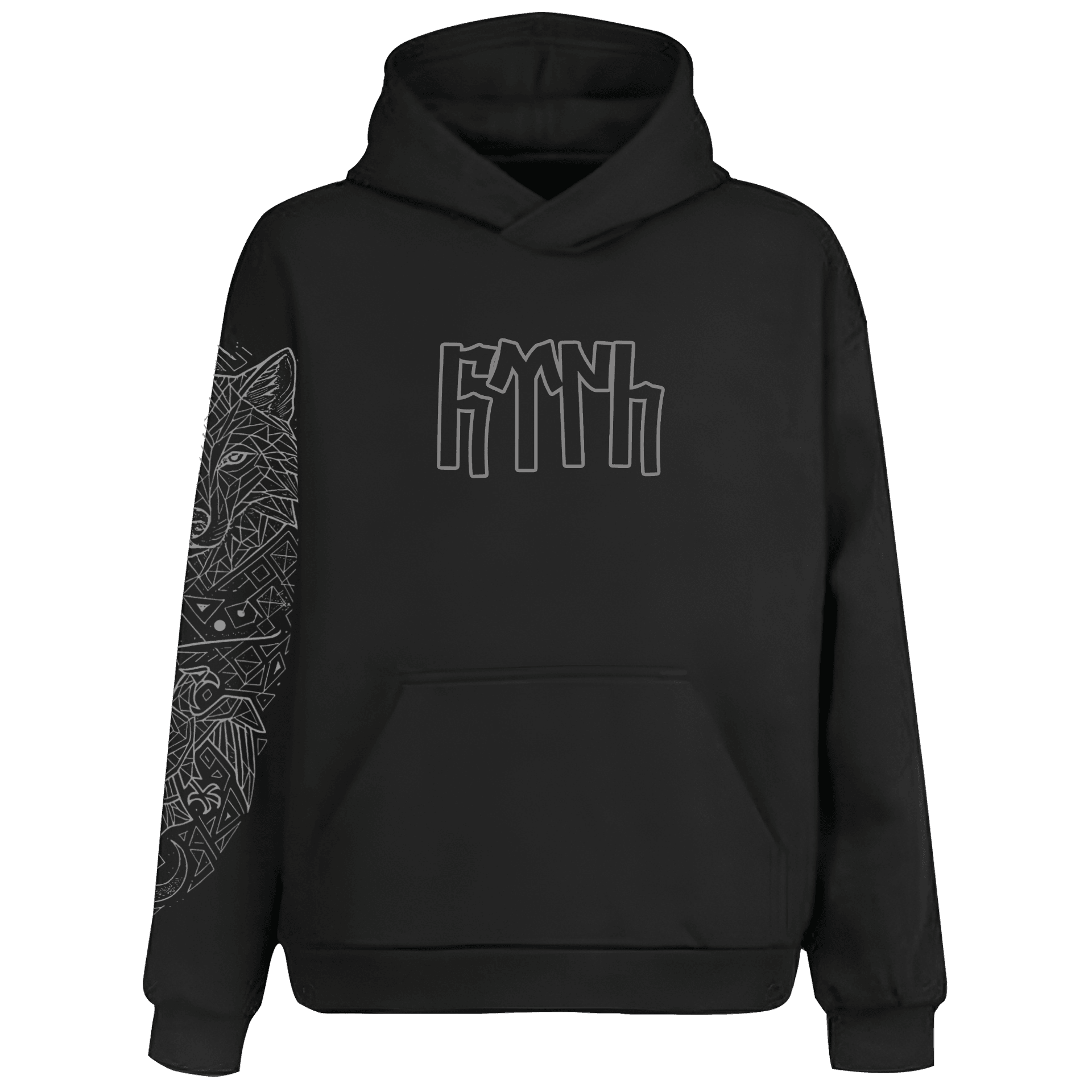 Türk Ön Nakışlı Kol Motifi   Baskılı (Unisex Kapüşonlu)