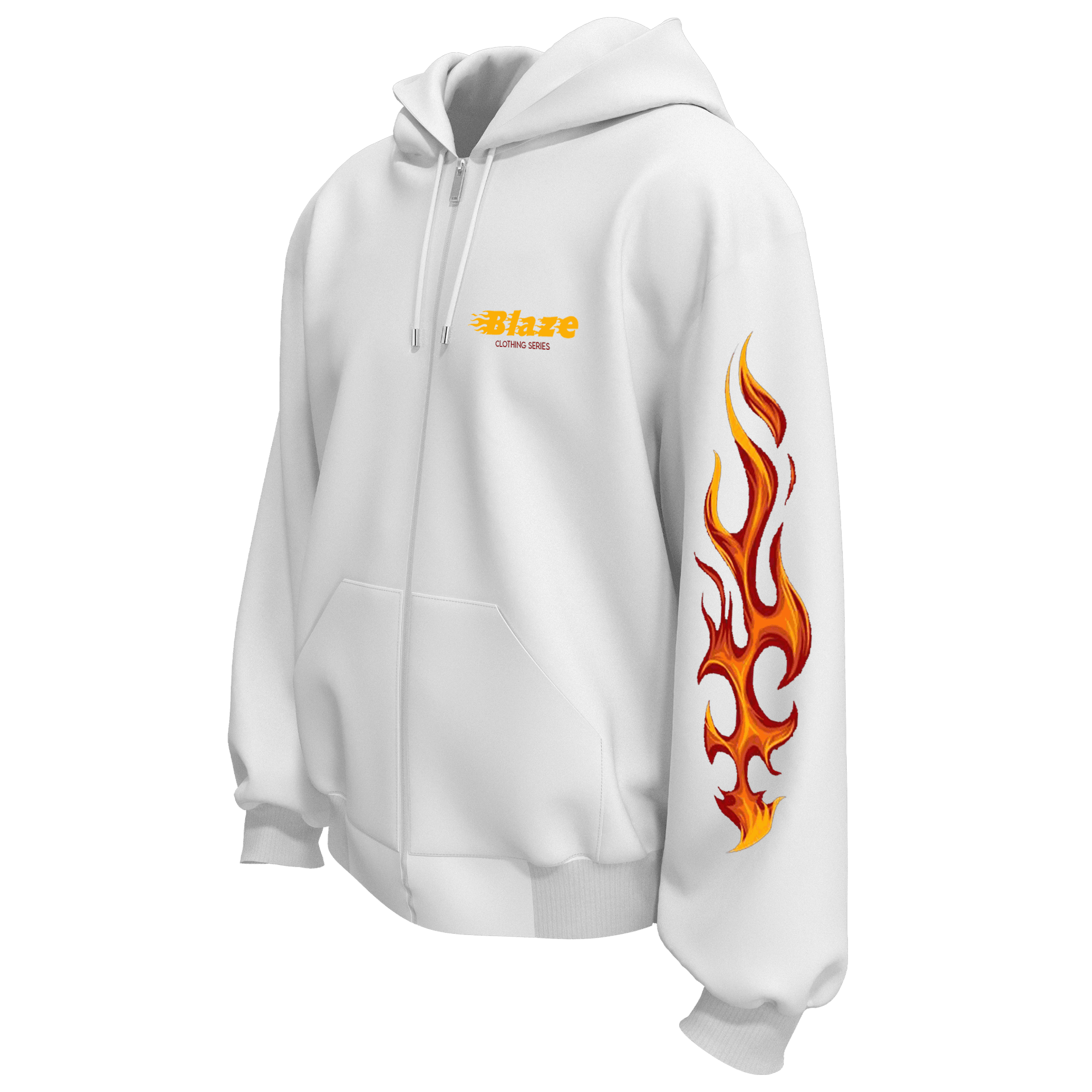 Blaze Ön Ve Kol Baskılı (Unisex Fermuarlı Hoodie )