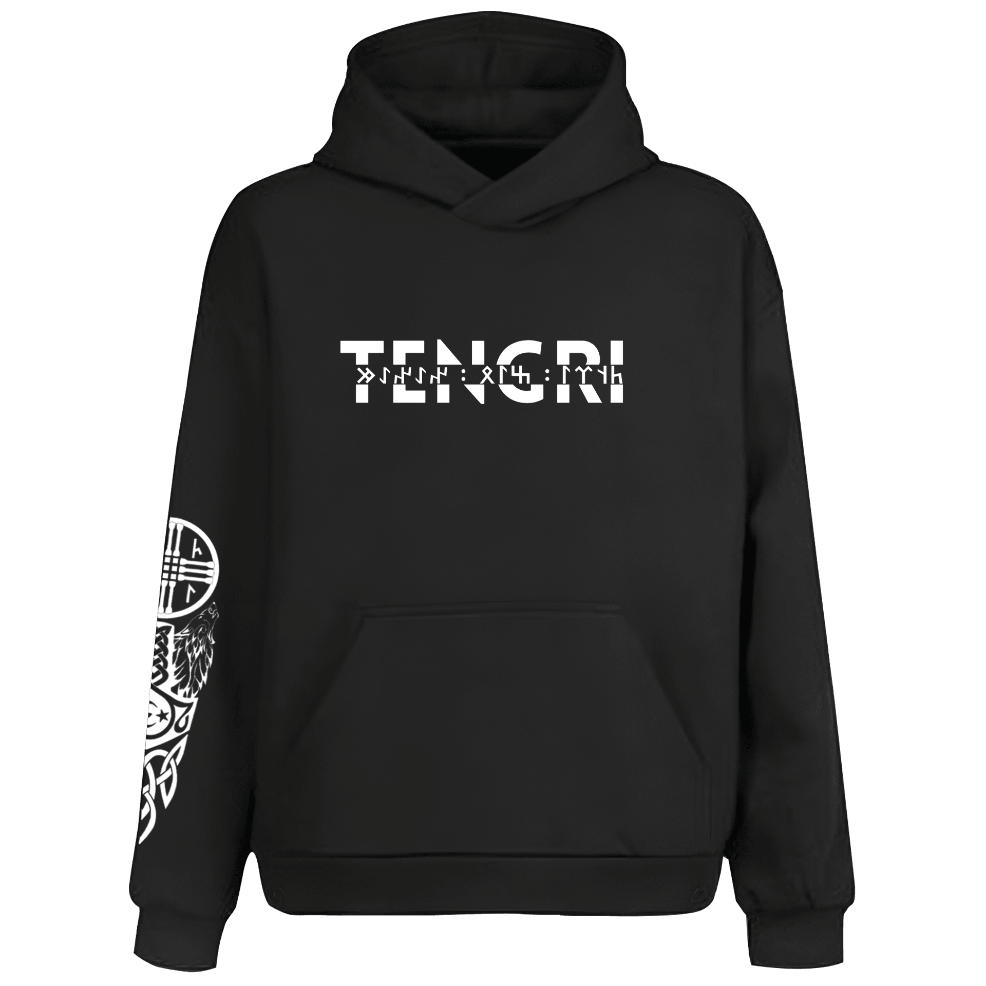 Tengri Ön ve KOL  Baskılı (Unisex Hoodie)