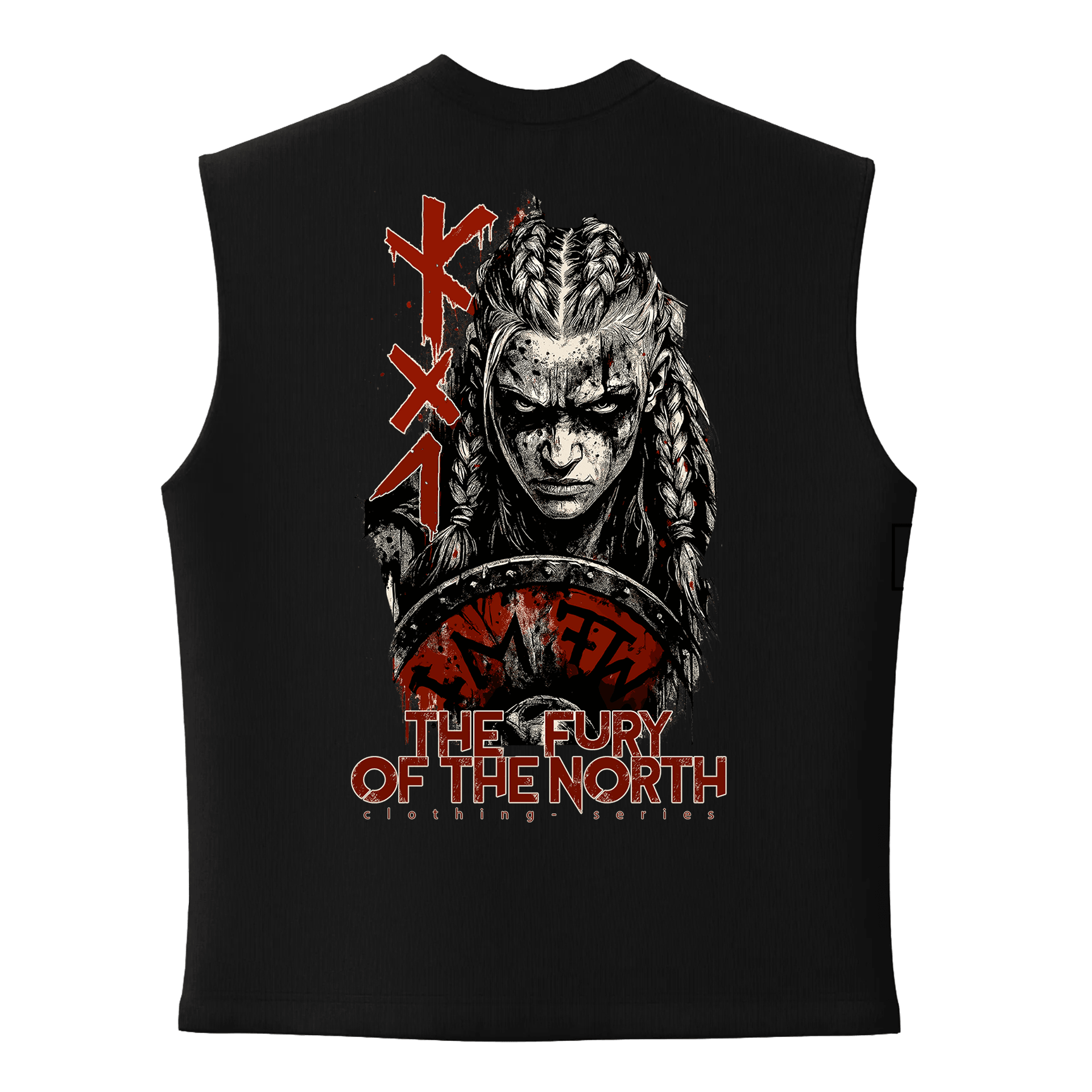 The Fury of the North  Ön Ve Arka Baskılı Nordic   (Unisex Sleeveless Atlet )