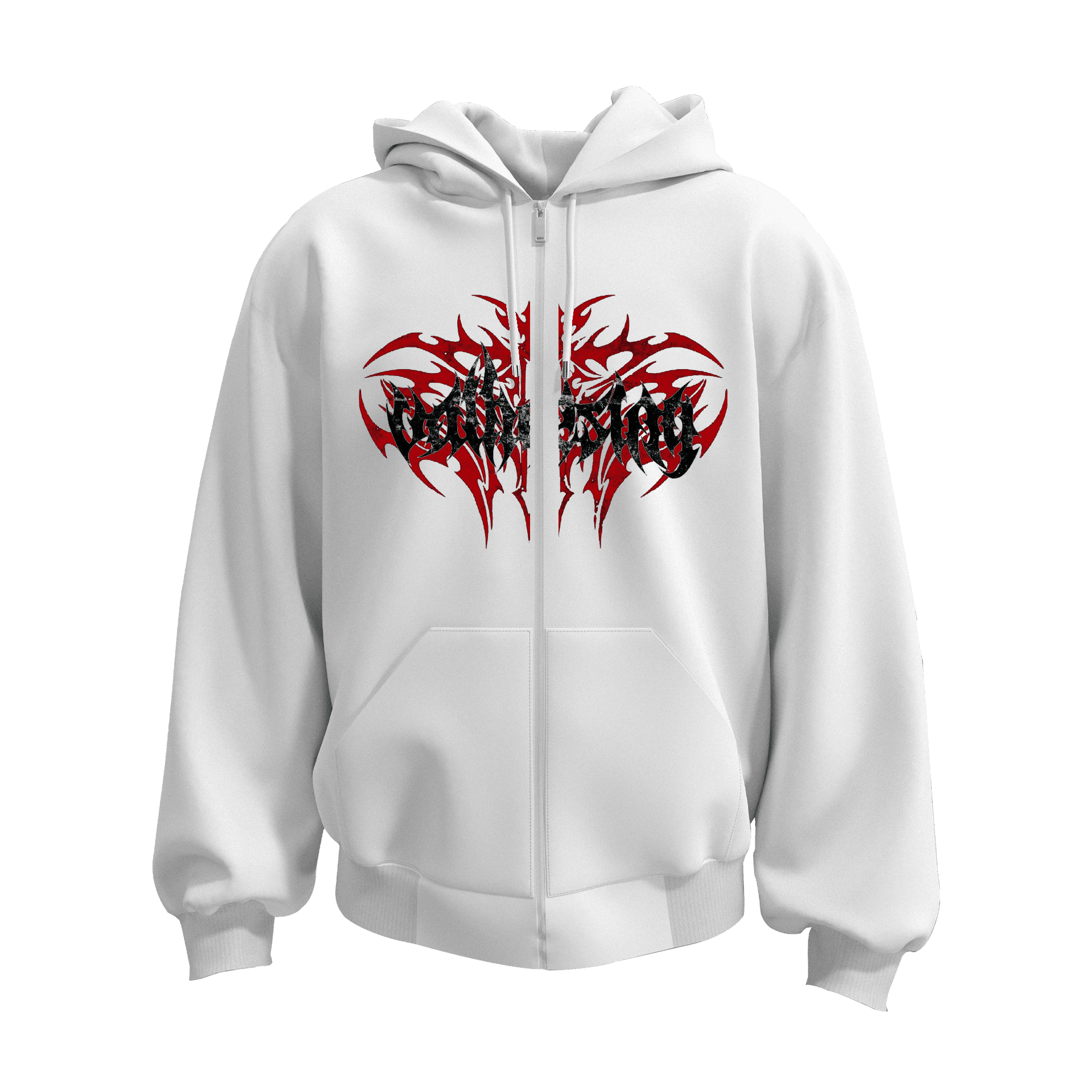 Dark Wind  Ön Ve Arka  Baskılı  Gothic Series (Unisex Fermuarlı Hoodie )