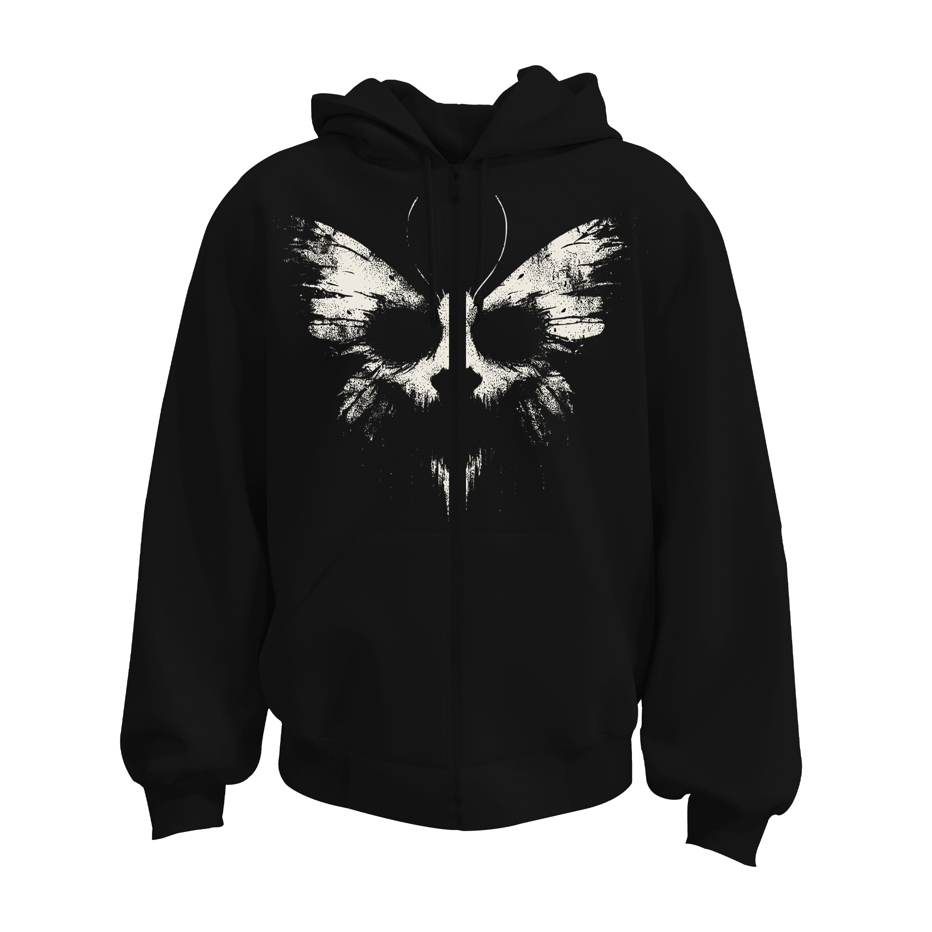 Gothic Butterfly Hoodie  Ön Baskılı (Unisex Fermuarlı Hoodie )