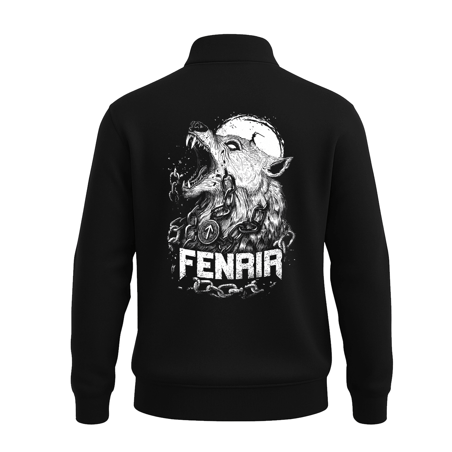 Fenrir II   Ön Ve Arka  Baskılı (Unisex Yarım Fermuarlı Sweat)