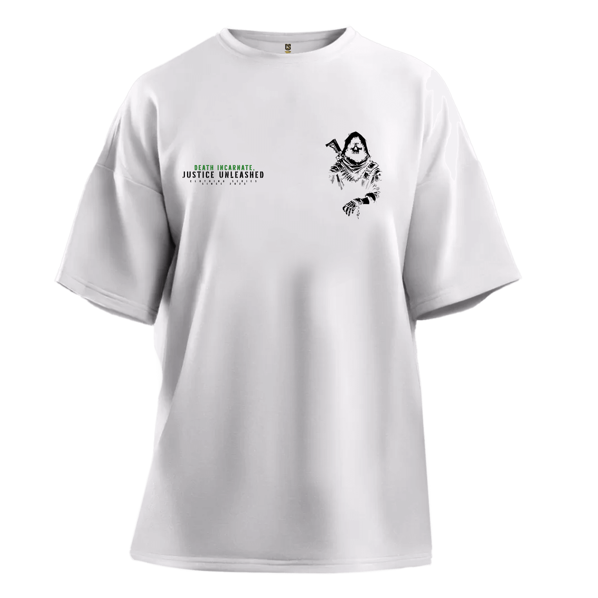  Death incarnate, justice unleashed Ön ve Arka Baskılı (Unisex Tişört)