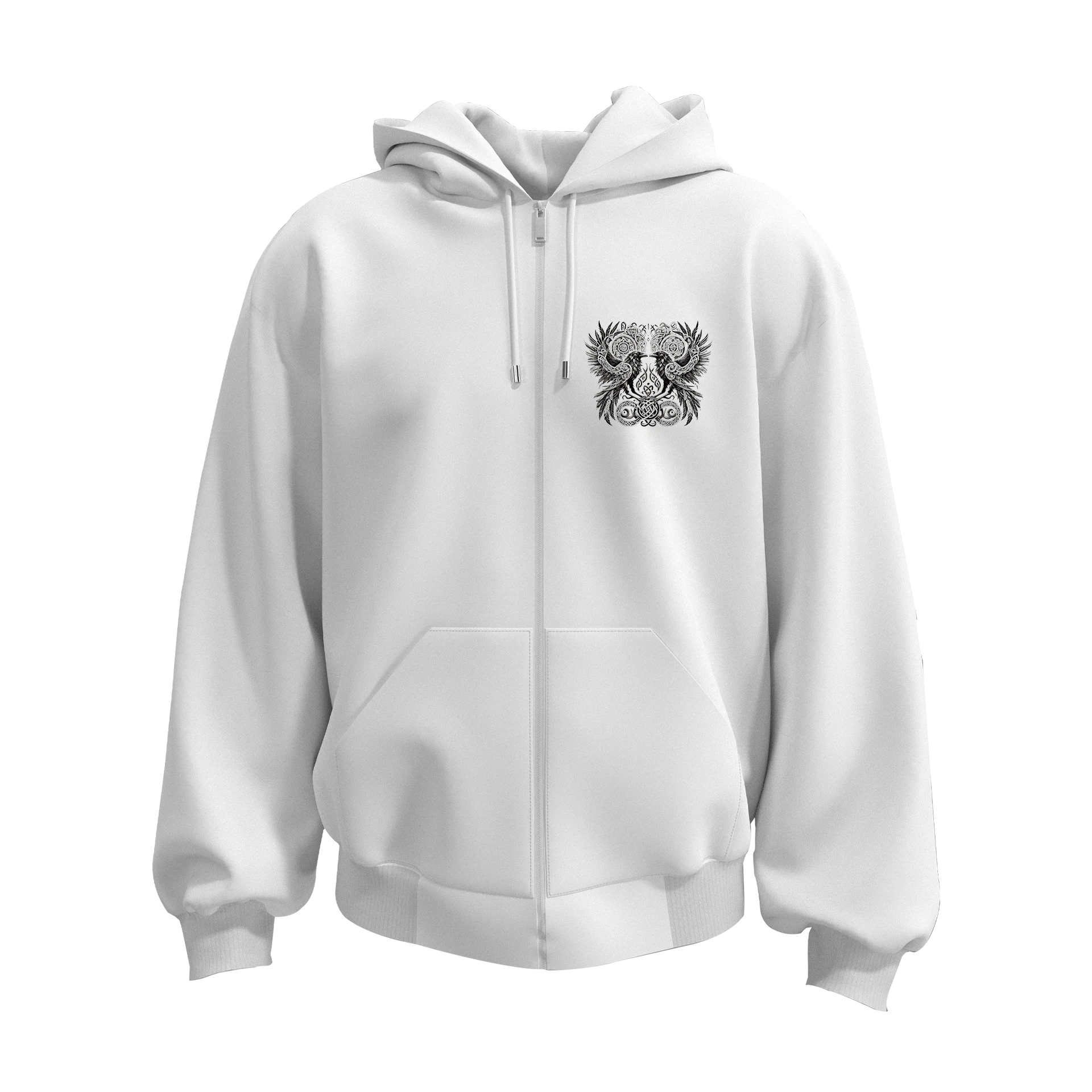 Ravens   Ön Arka Baskılı  Warrior Series (Unisex Fermuarlı Hoodie )