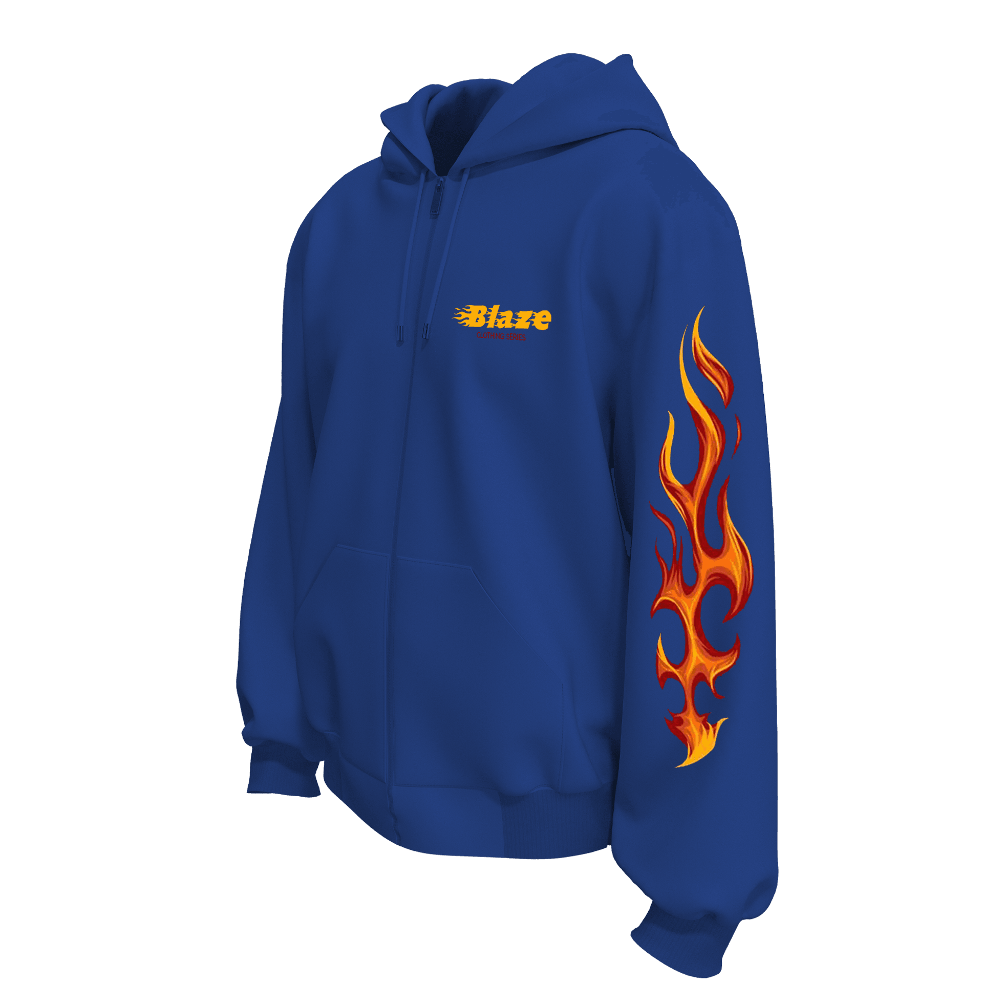 Blaze Ön Ve Kol Baskılı (Unisex Fermuarlı Hoodie )