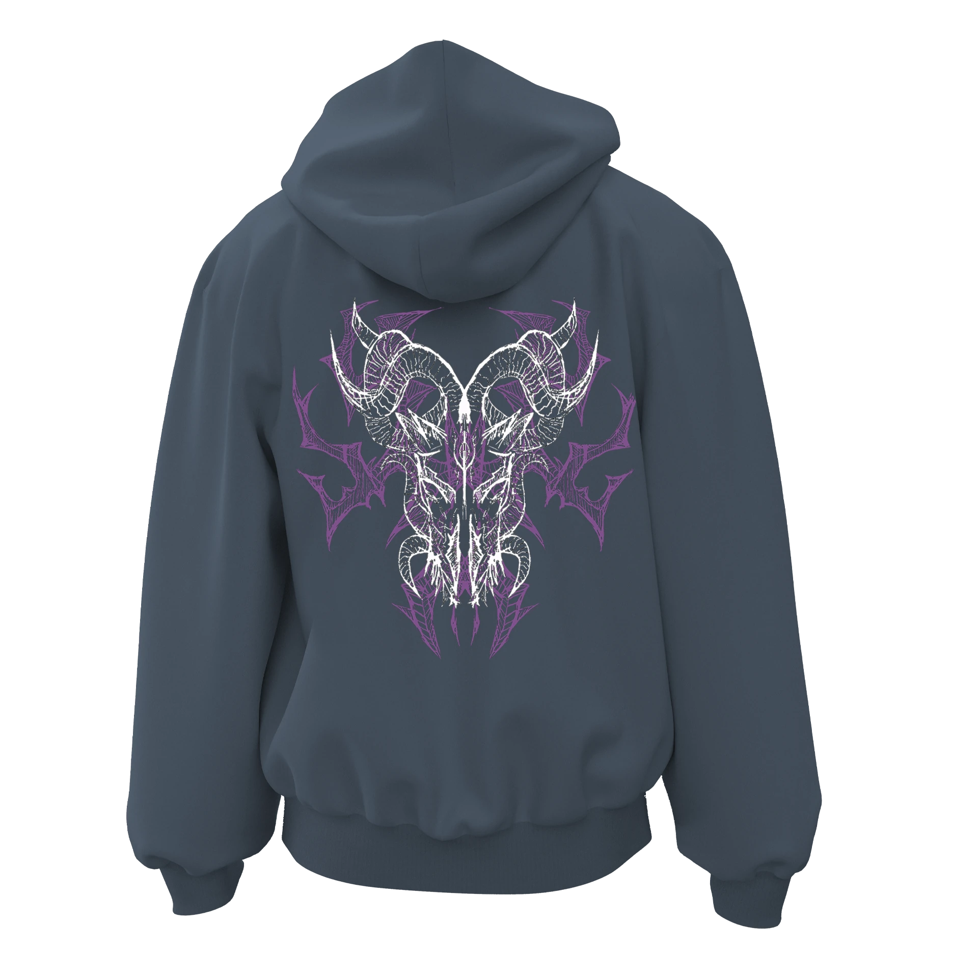 Devil Sketch Ön Ve Arka Baskılı  (Unisex Fermuarlı Hoodie )