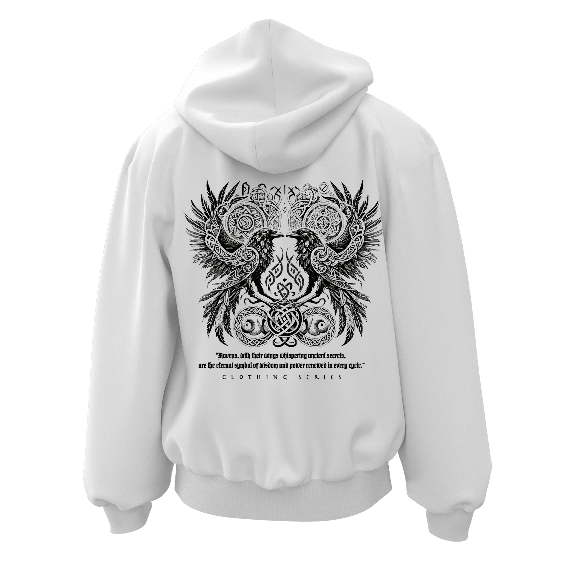 Ravens   Ön Arka Baskılı  Warrior Series (Unisex Fermuarlı Hoodie )
