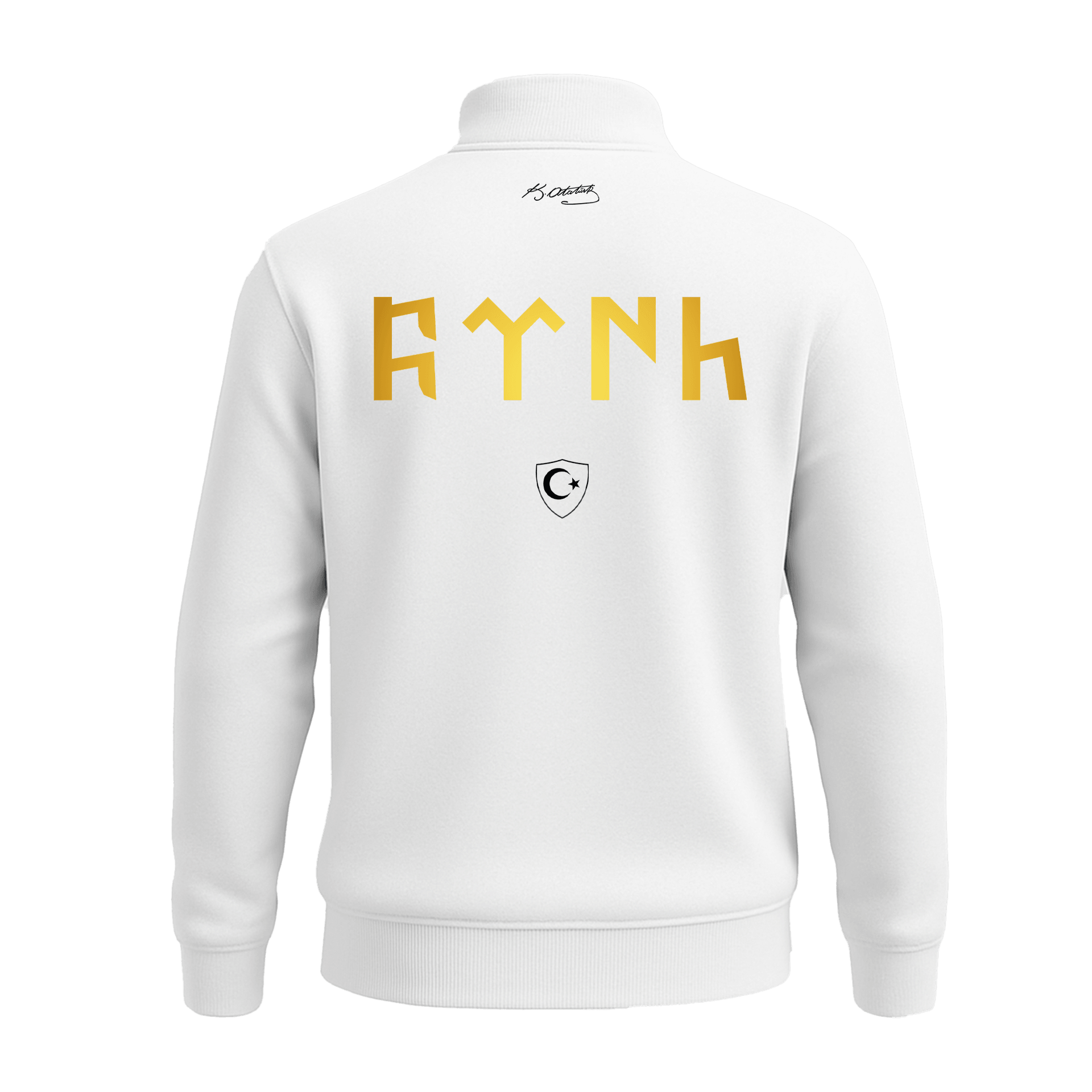 Türk Arma Ön Ve Arka Baskılı (Unisex Yarım Fermuarlı Sweat)