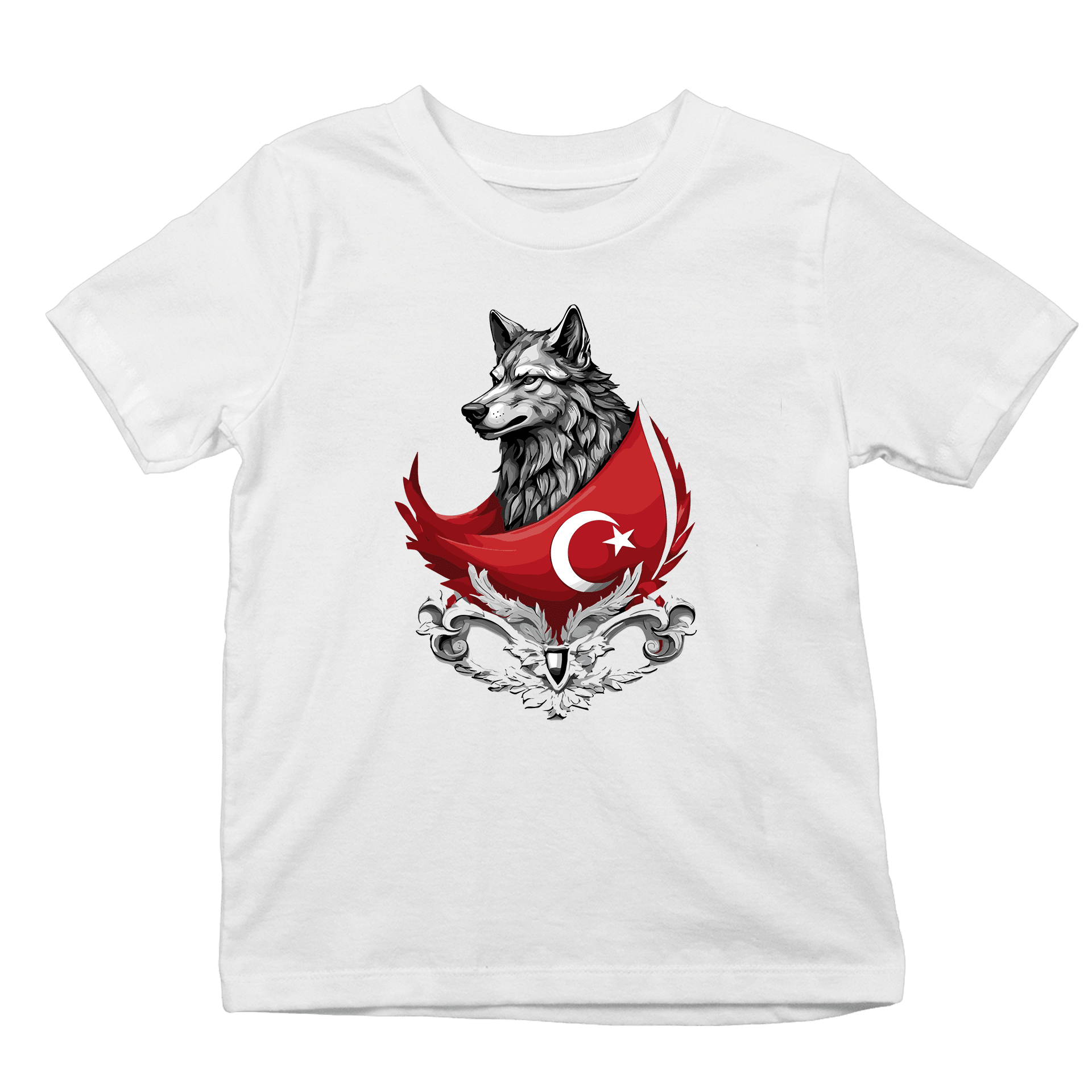 Bozkurt Bayrak Ön Baskılı (Çocuk unisex tişört)