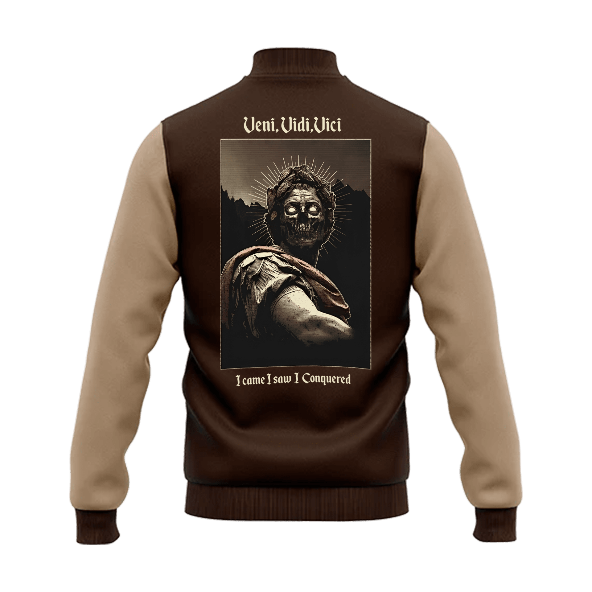 Veni Vidi Vici II Warrior Series Ön Ve Arka Baskılı (Unisex Kolej ceketi)
