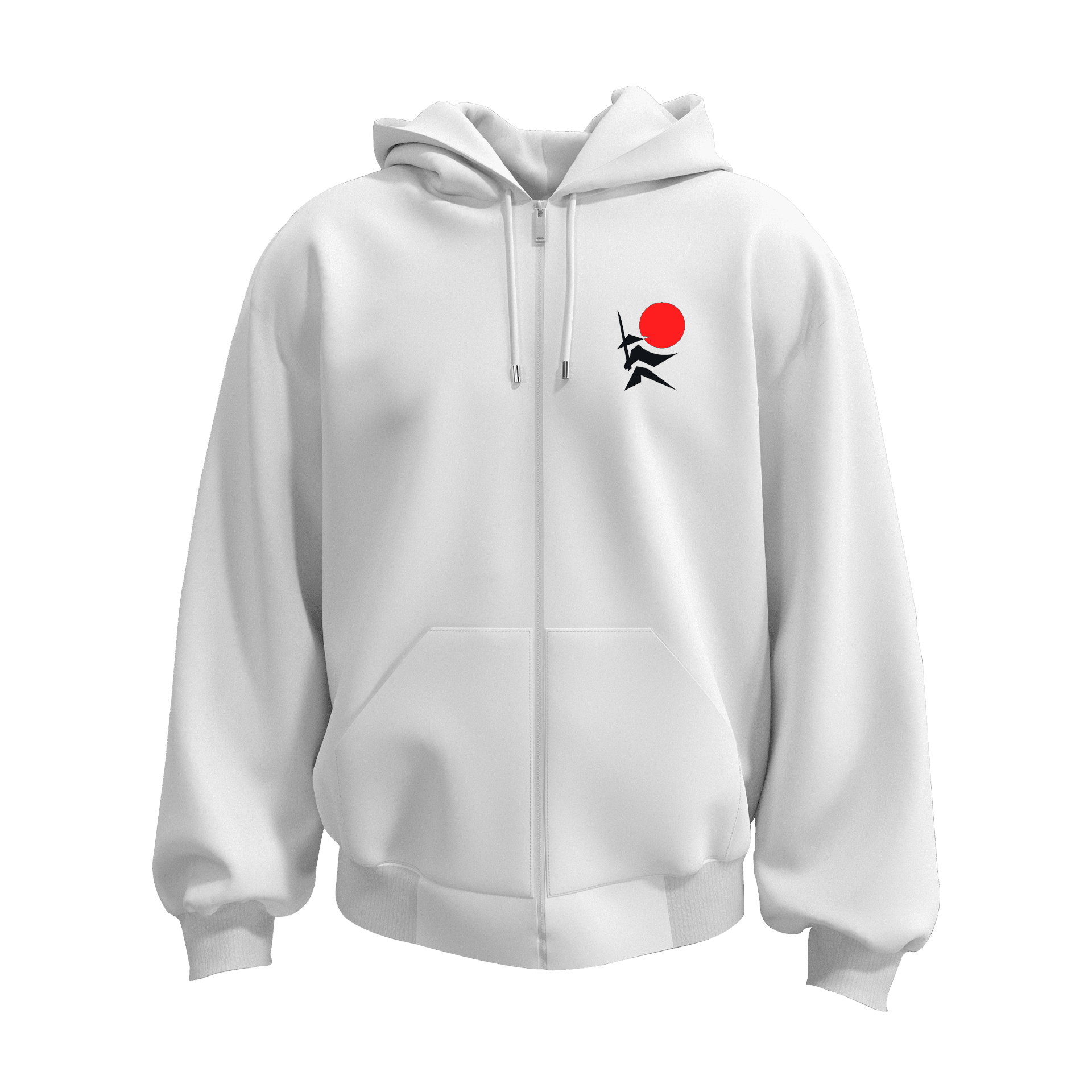 The Sharpness of the sword comes from the will of its master.  Ön Nakışlı Arka Baskılı  Warrior Series(Unisex Fermuarlı Hoodie )