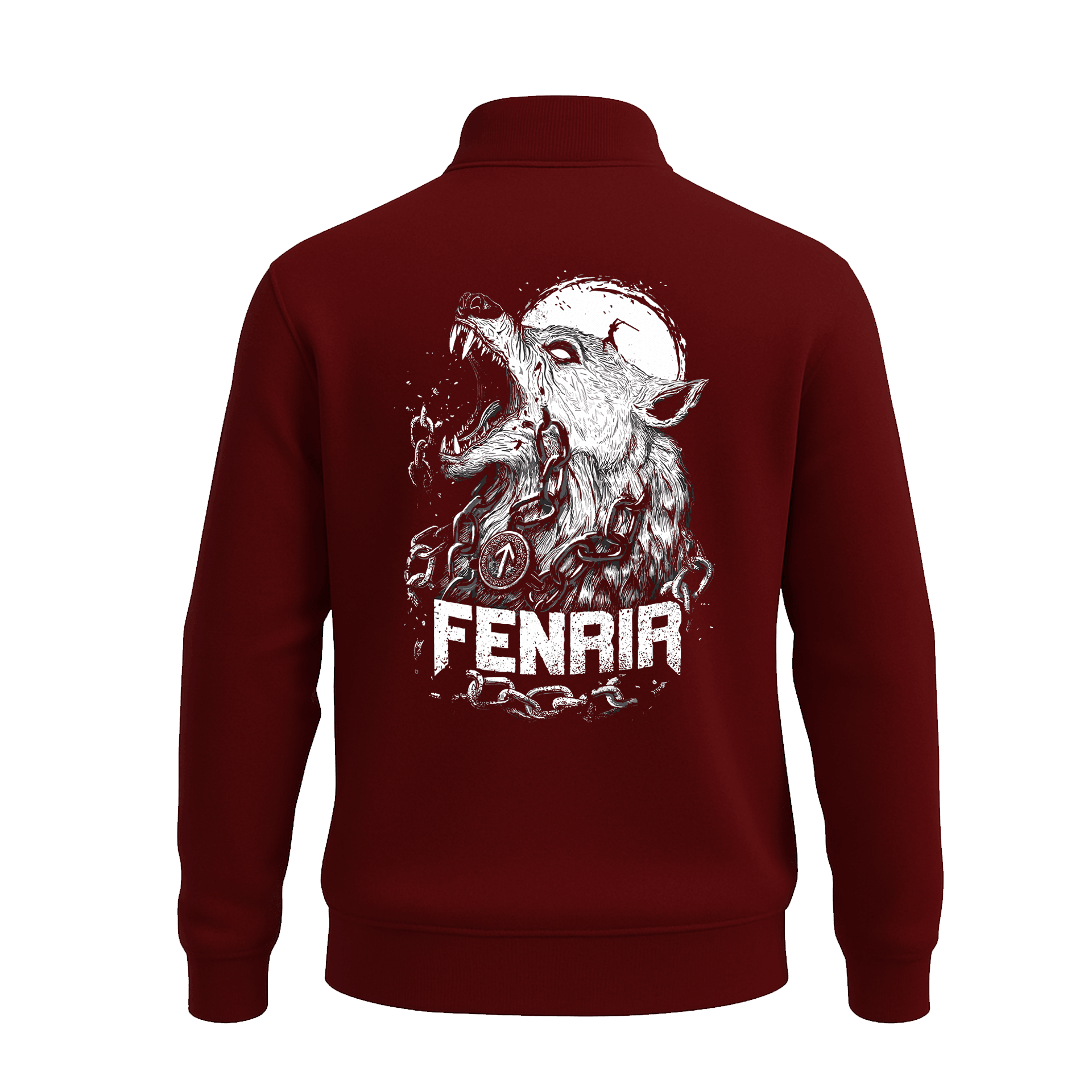 Fenrir II   Ön Ve Arka  Baskılı (Unisex Yarım Fermuarlı Sweat)