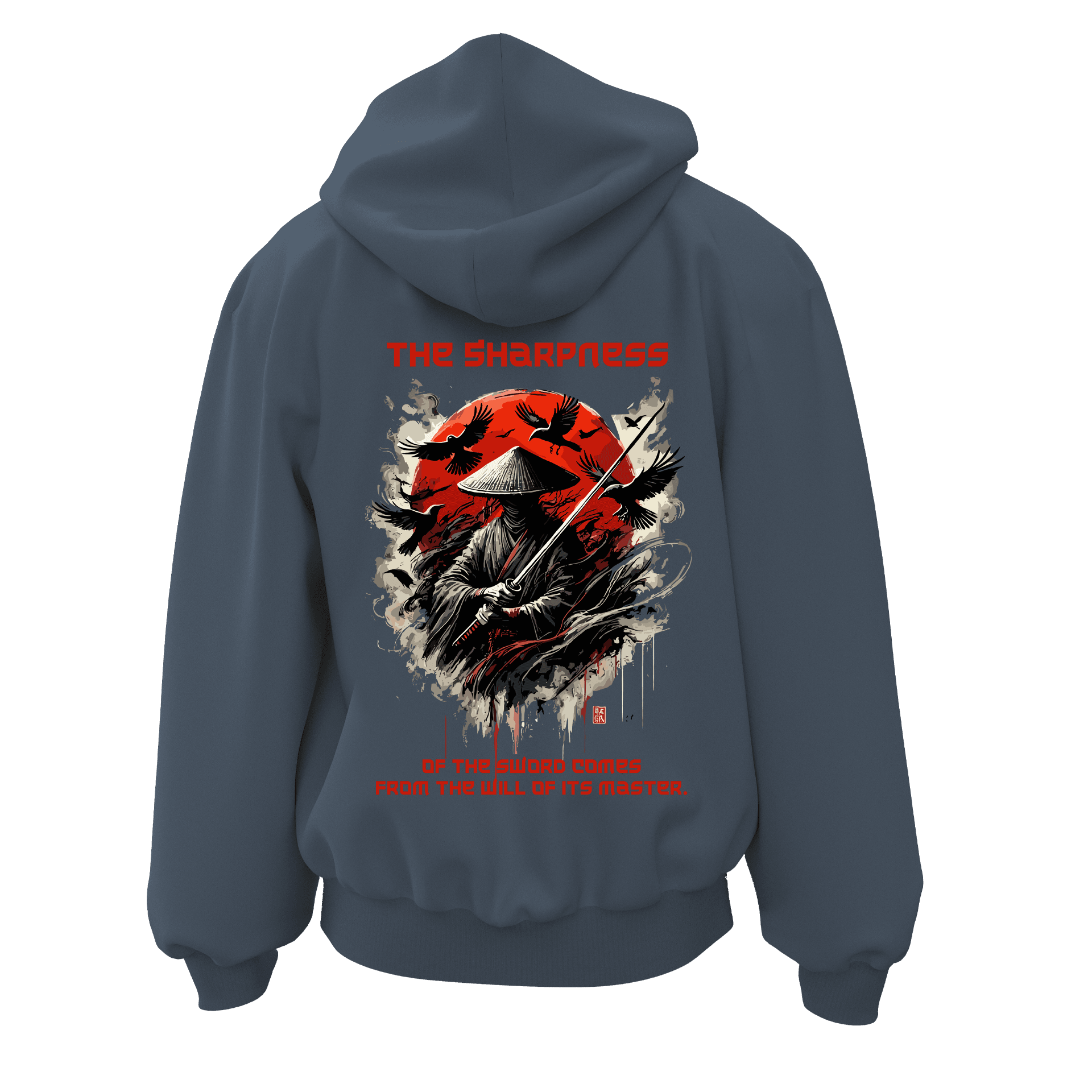 The Sharpness of the sword comes from the will of its master.  Ön Nakışlı Arka Baskılı  Warrior Series(Unisex Fermuarlı Hoodie )