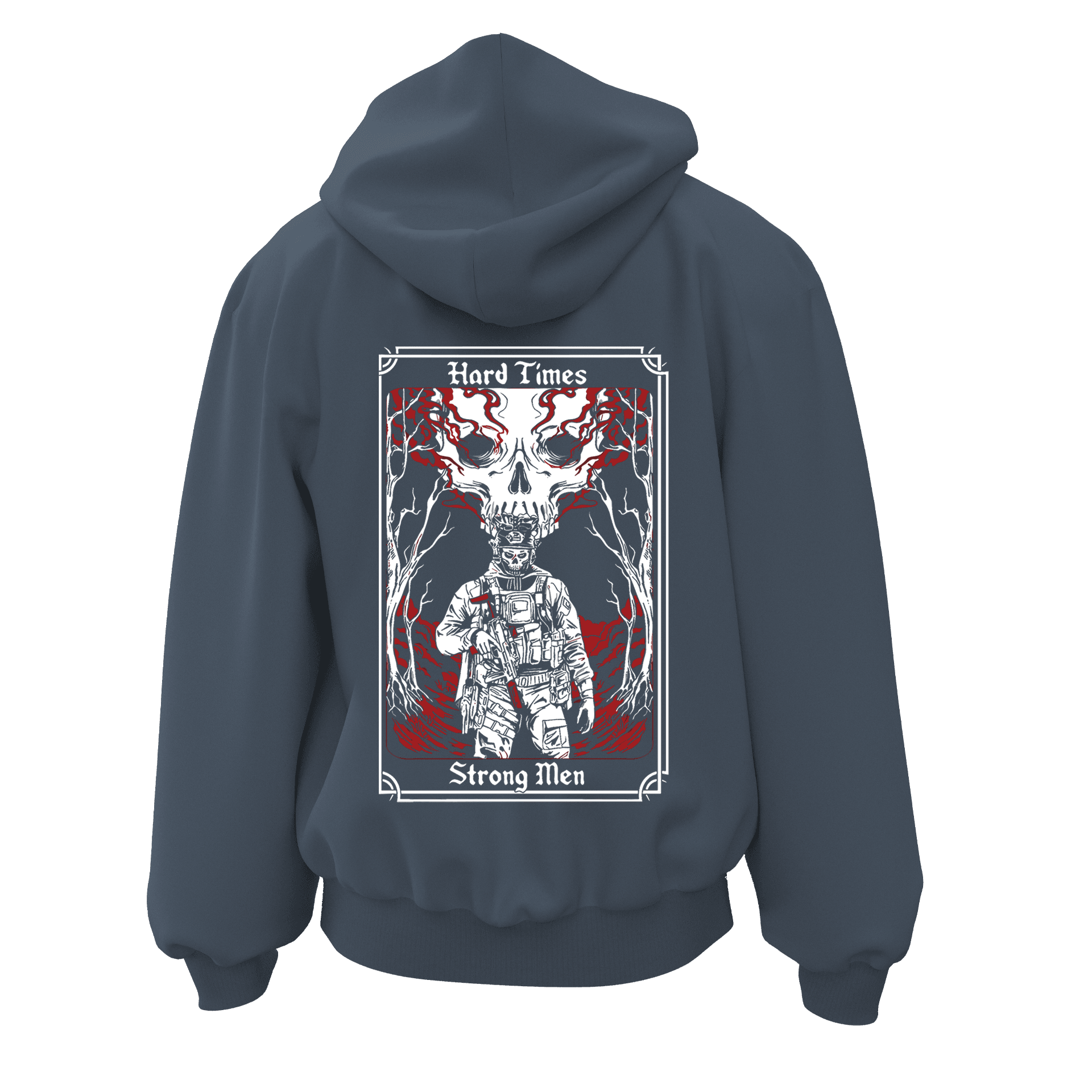 Hard Times Strong Men Ön ve Arka Baskılı Warrior Series   (Unisex Fermuarlı Hoodie )