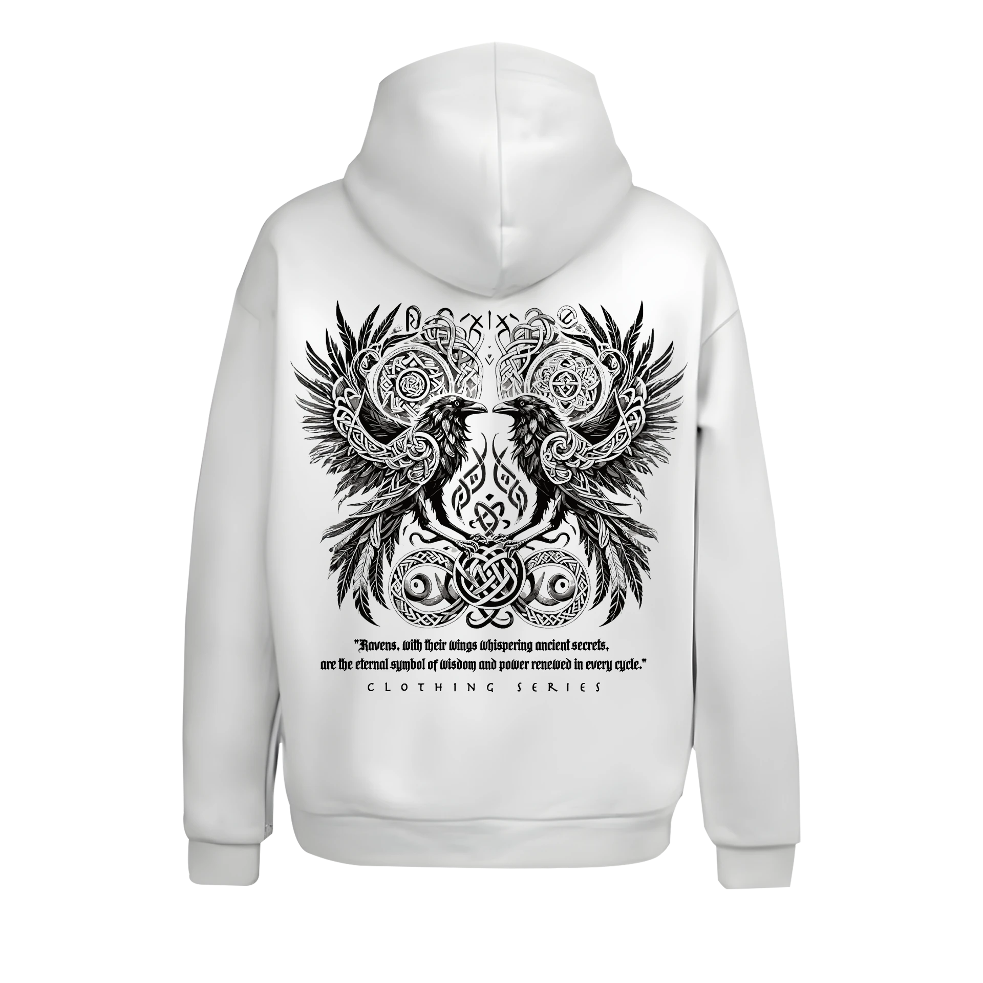 Ravens Ön Ve Arka  Baskılı Nordic  (Unisex Hoodie)