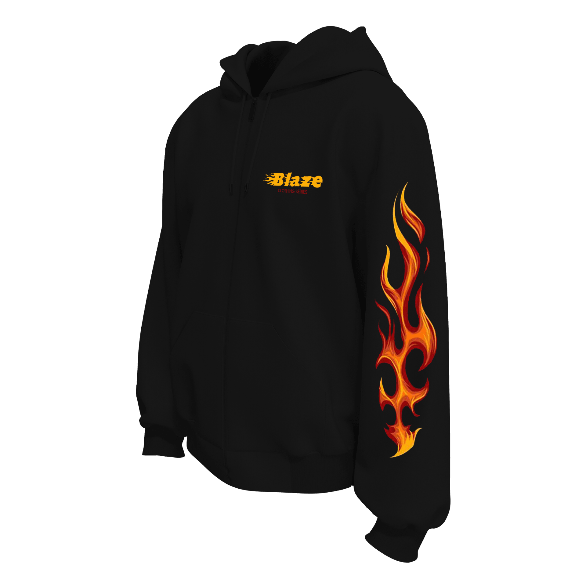 Blaze Ön Ve Kol Baskılı (Unisex Fermuarlı Hoodie )