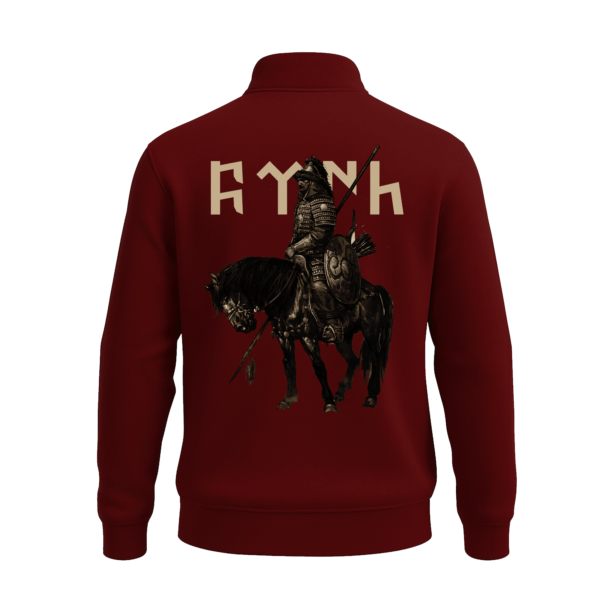 Türk Hakanı  Ön Ve Arka  Baskılı (Unisex Yarım Fermuarlı Sweat)
