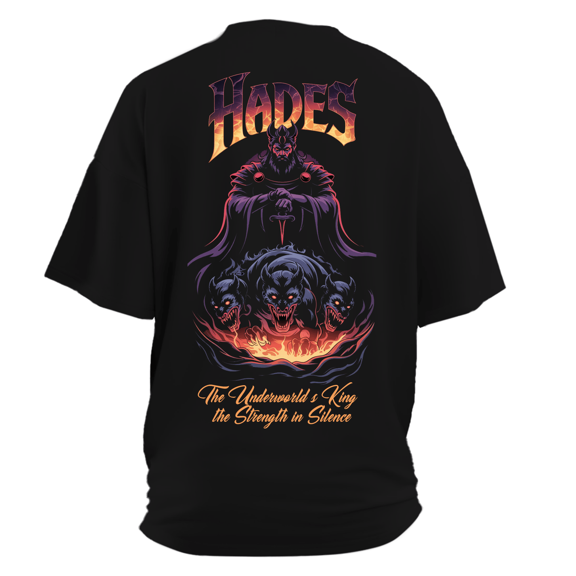 Hades The Underworld’s King,  the Strength in Silence Ön ve Arka  Baskılı (Unisex Tişört)