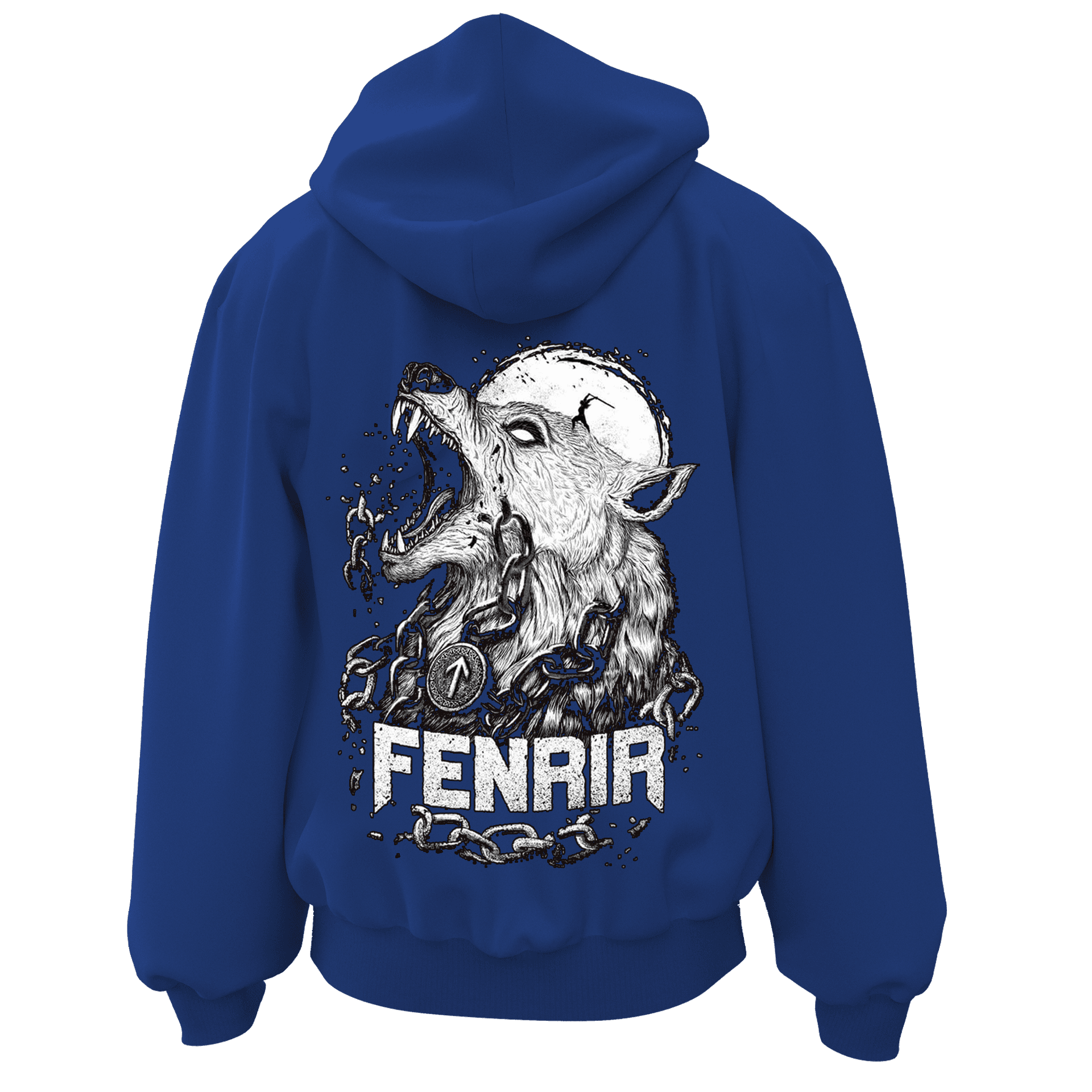 Fenrir  Ön Ve Arka  Baskılı  Nordic Series (Unisex Fermuarlı Hoodie )