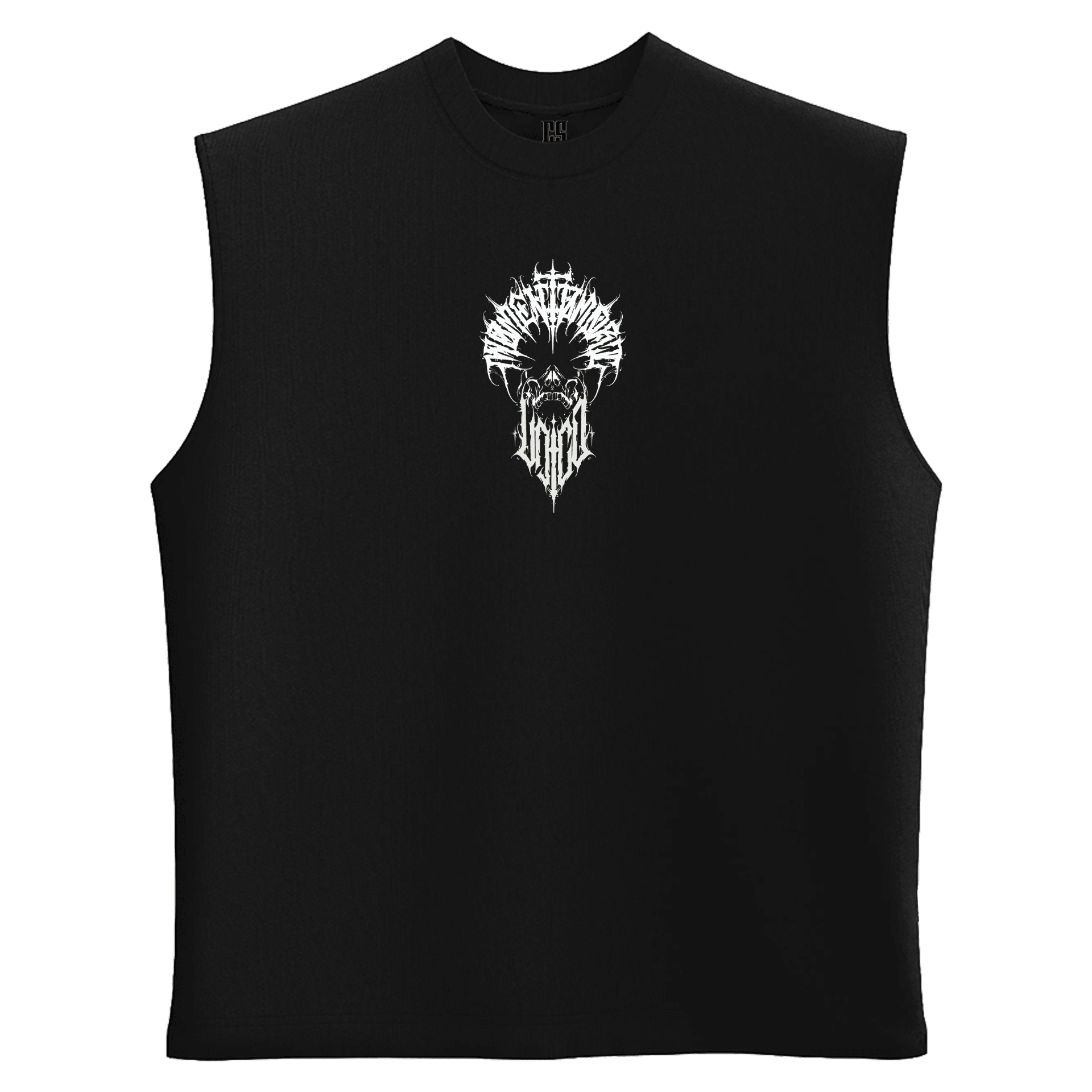  Gothic Skull  Ön ve Arka  Baskılı (Unisex Sleeveless Atlet )