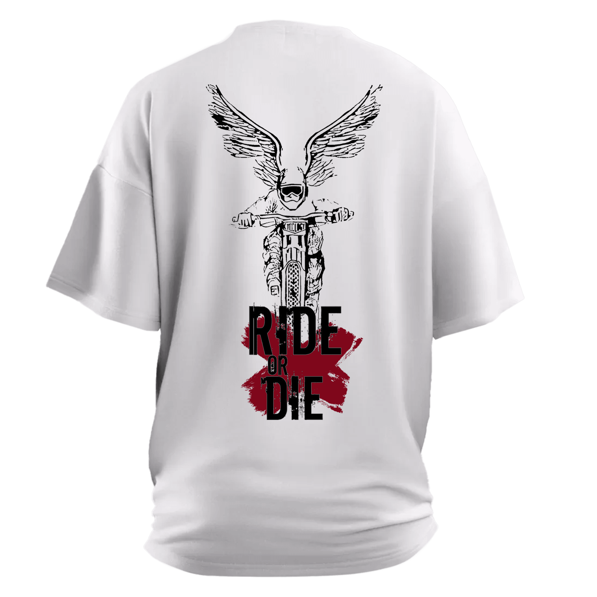  Ride Or Die Splash   Ön Ve Arka  Baskılı Moto  Series(Unisex Tişört )