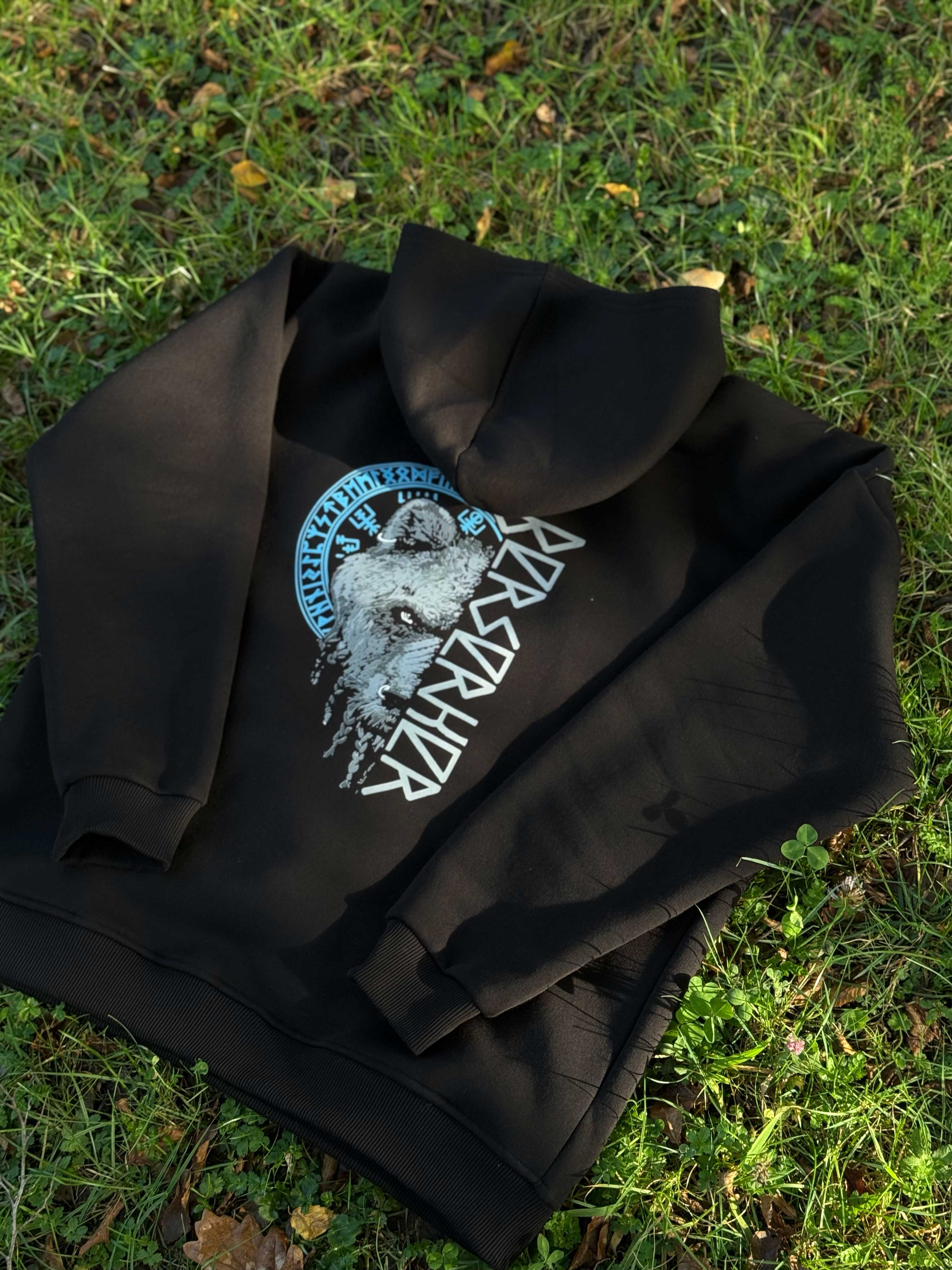   Berserker Bear Ön Ve Arka Baskılı Nordic Series  (Unisex Fermuarlı Hoodie )