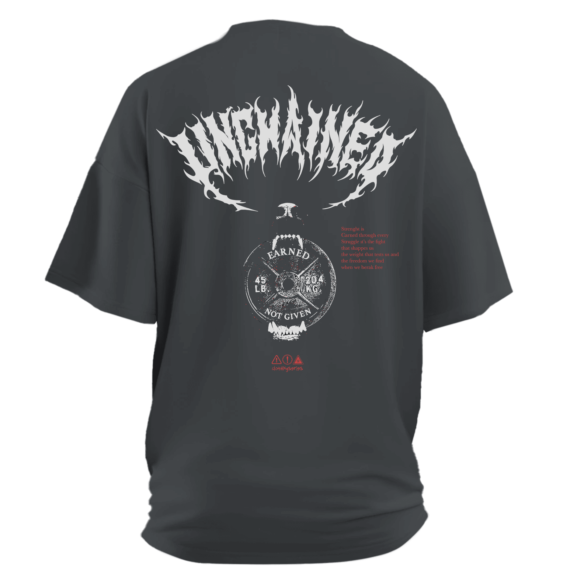 UNCHAINED   Ön ve Arka Baskılı Spor Series (Unisex Tişört )  