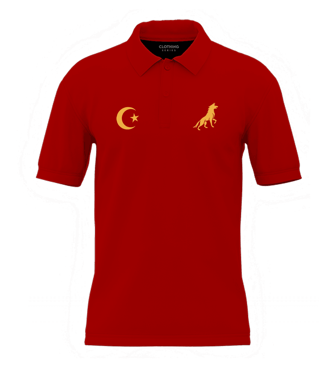 Kurt Hilal Ön Ve Arka  Baskılı (Unisex Polo Yaka)