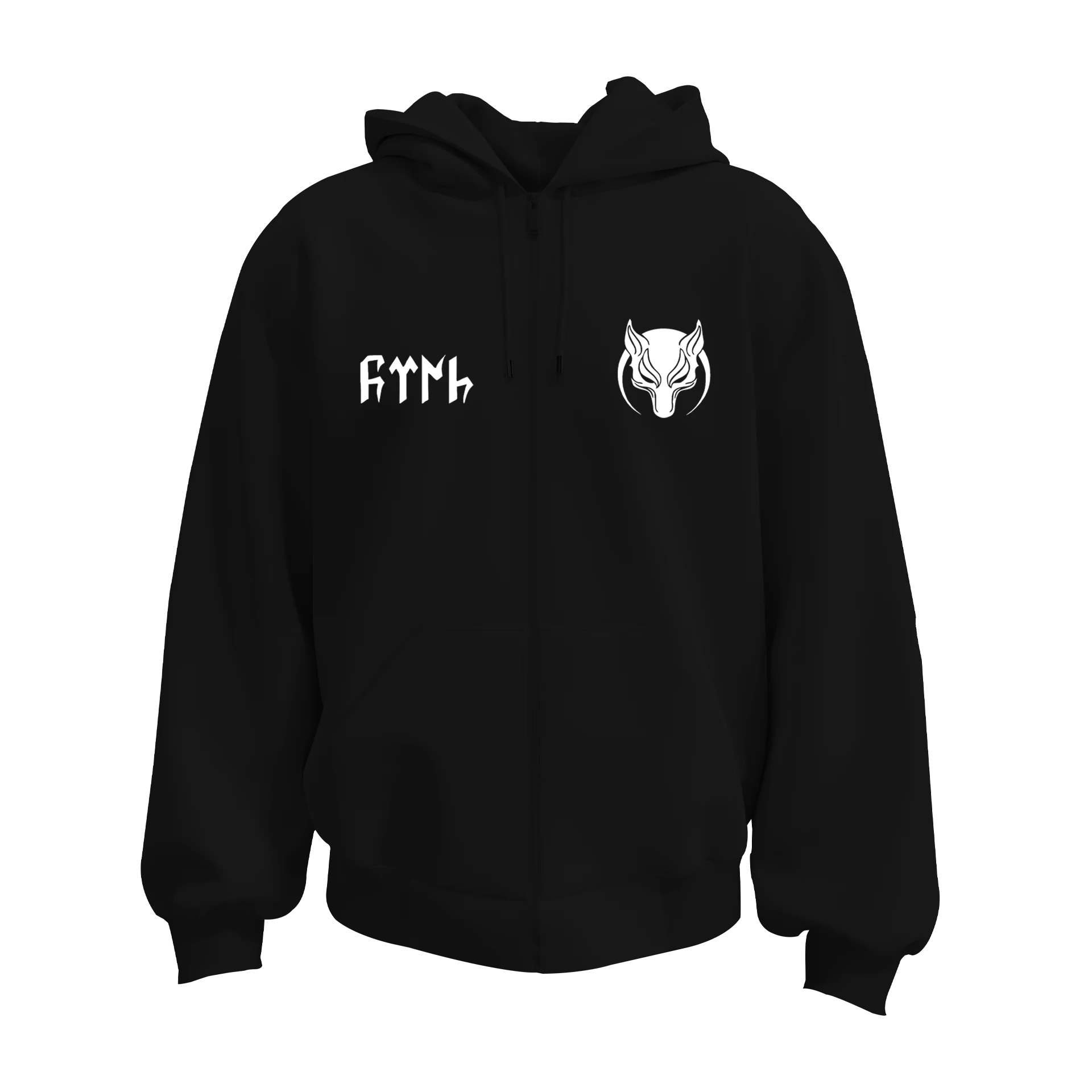 Gökbörü  Ön ve Arka  Türk Serisi (Unisex Fermuarlı Hoodie )