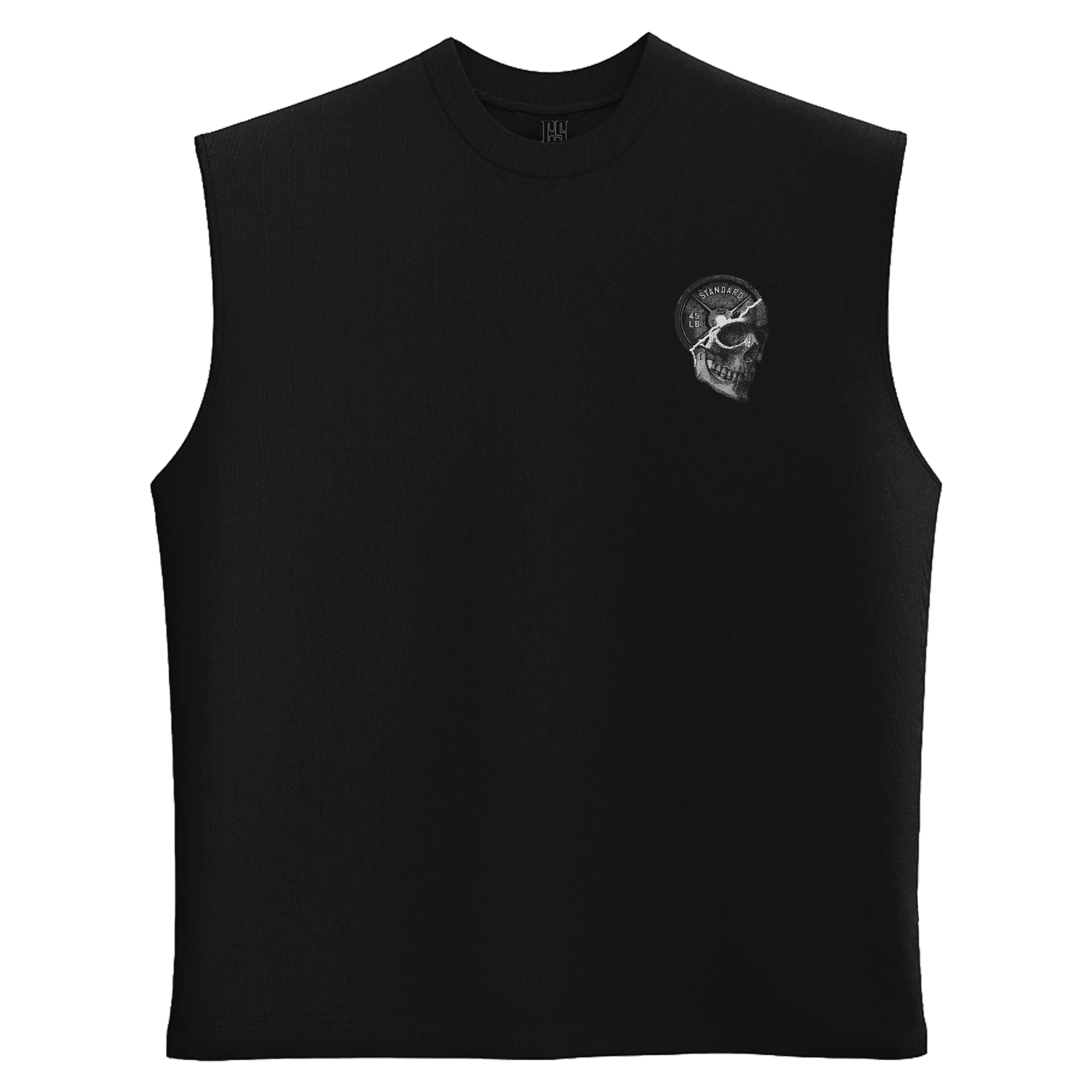 Dumbell Skull II  Ön Ve Arka Baskılı  (Unisex Sleeveless Atlet )