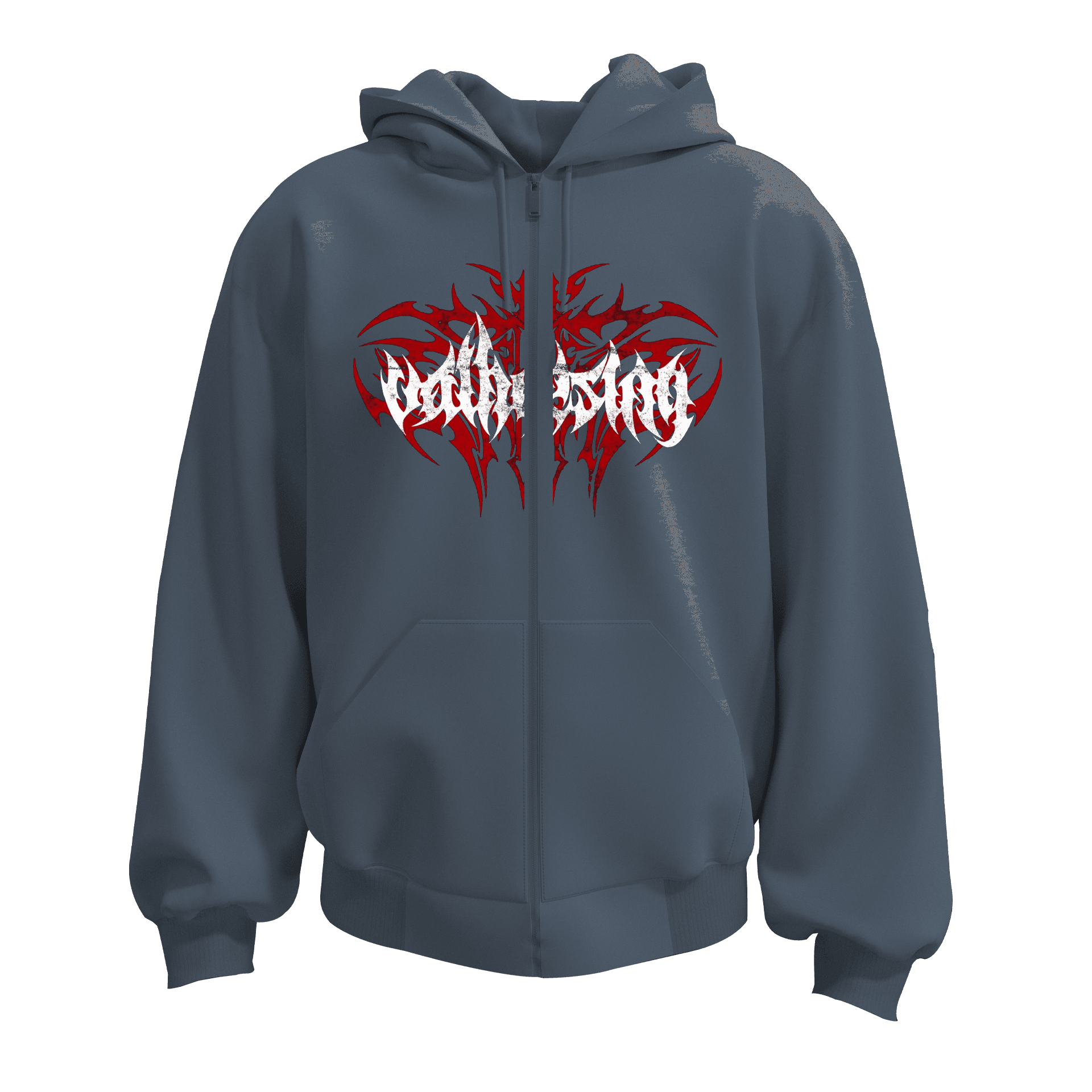 Dark Wind  Ön Ve Arka  Baskılı  Gothic Series (Unisex Fermuarlı Hoodie )