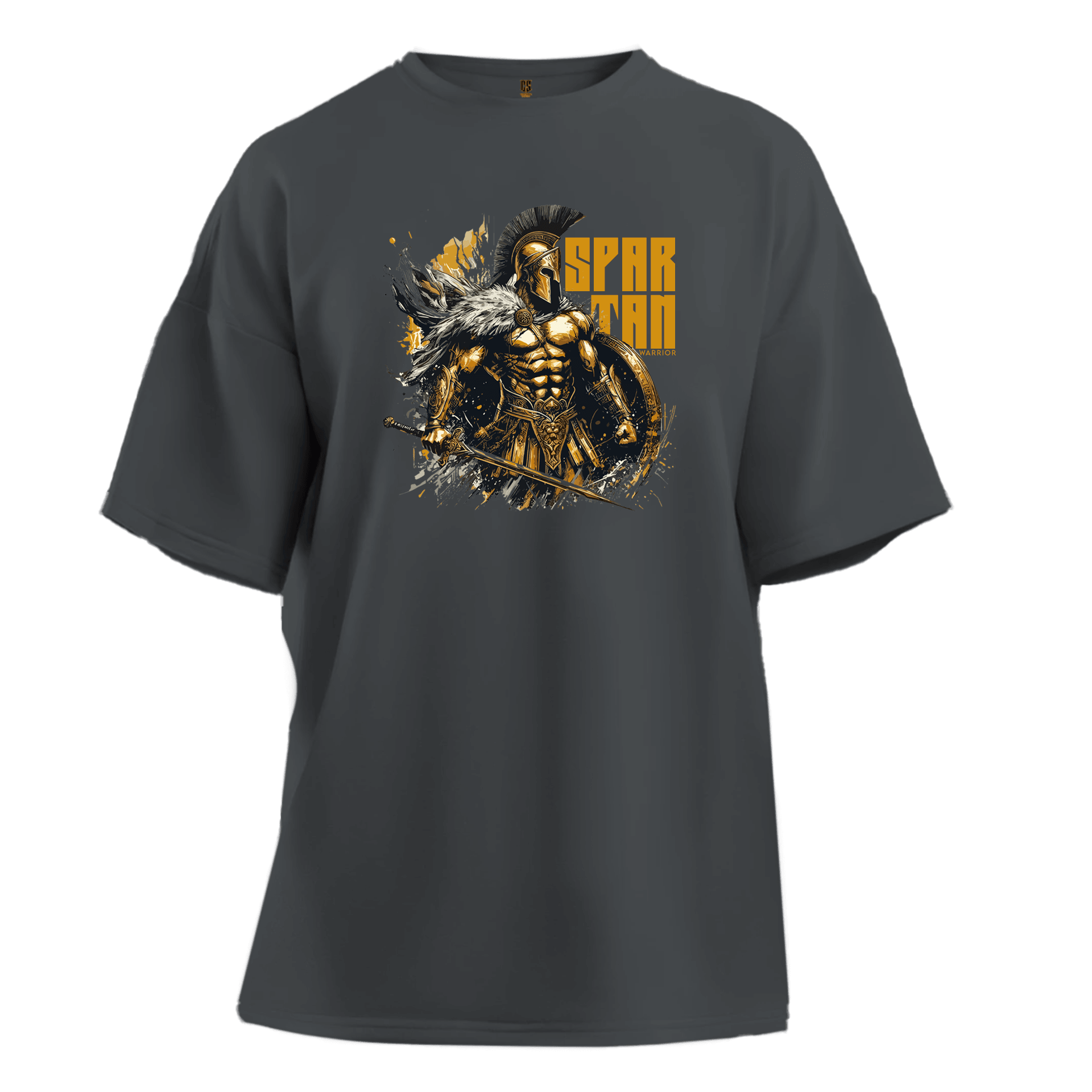 Golden Spartan Warrior Ön Baskılı(Unisex Tişört)