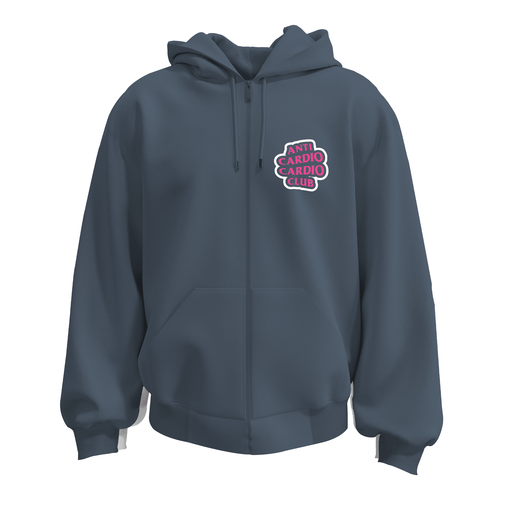 Anti Cardio Club Ön Ve Arka  Baskılı  Gothic Series (Unisex Fermuarlı Hoodie )
