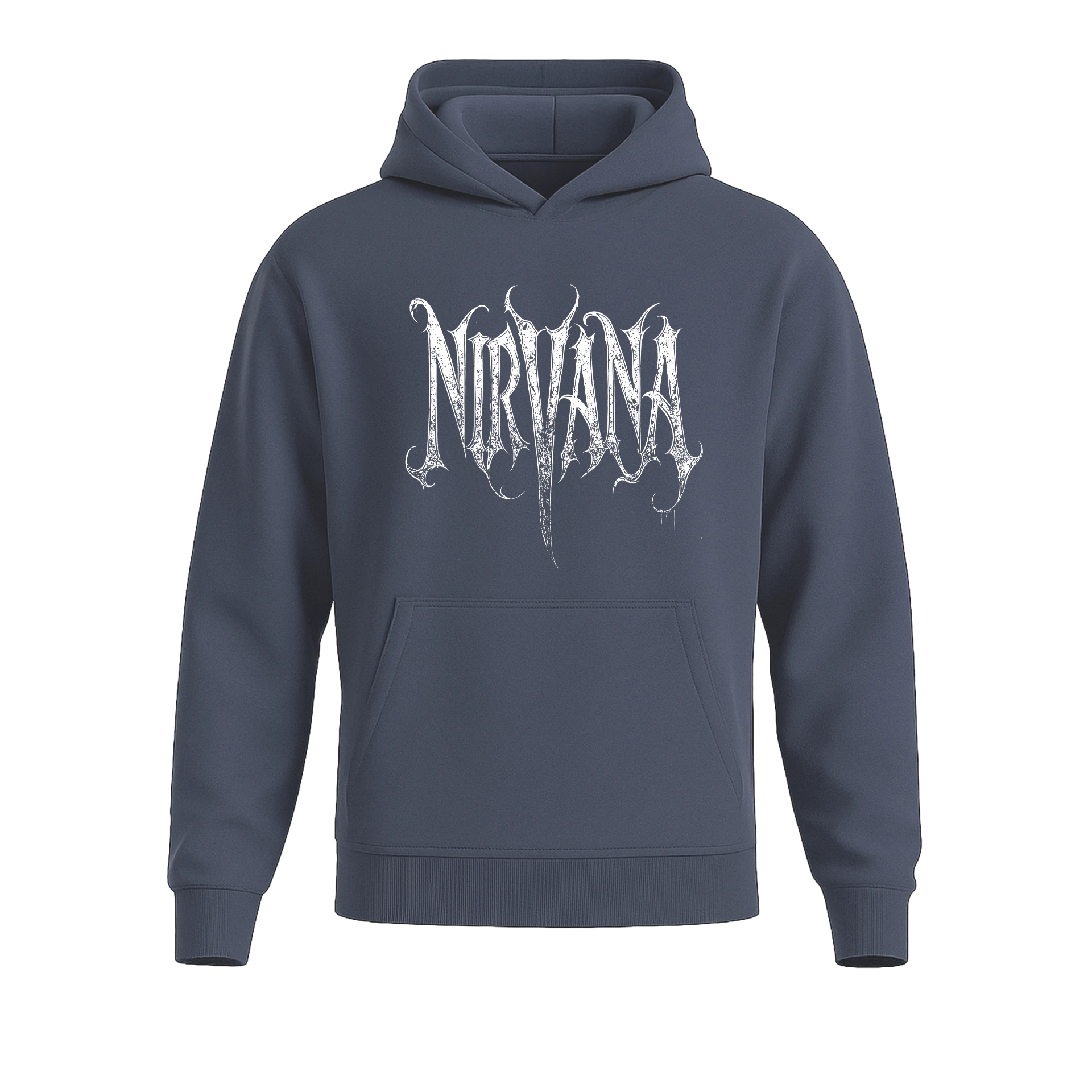 Nirvana Logo Antiquing  Ön Baskılı Rock Series (Unisex Hoodie)