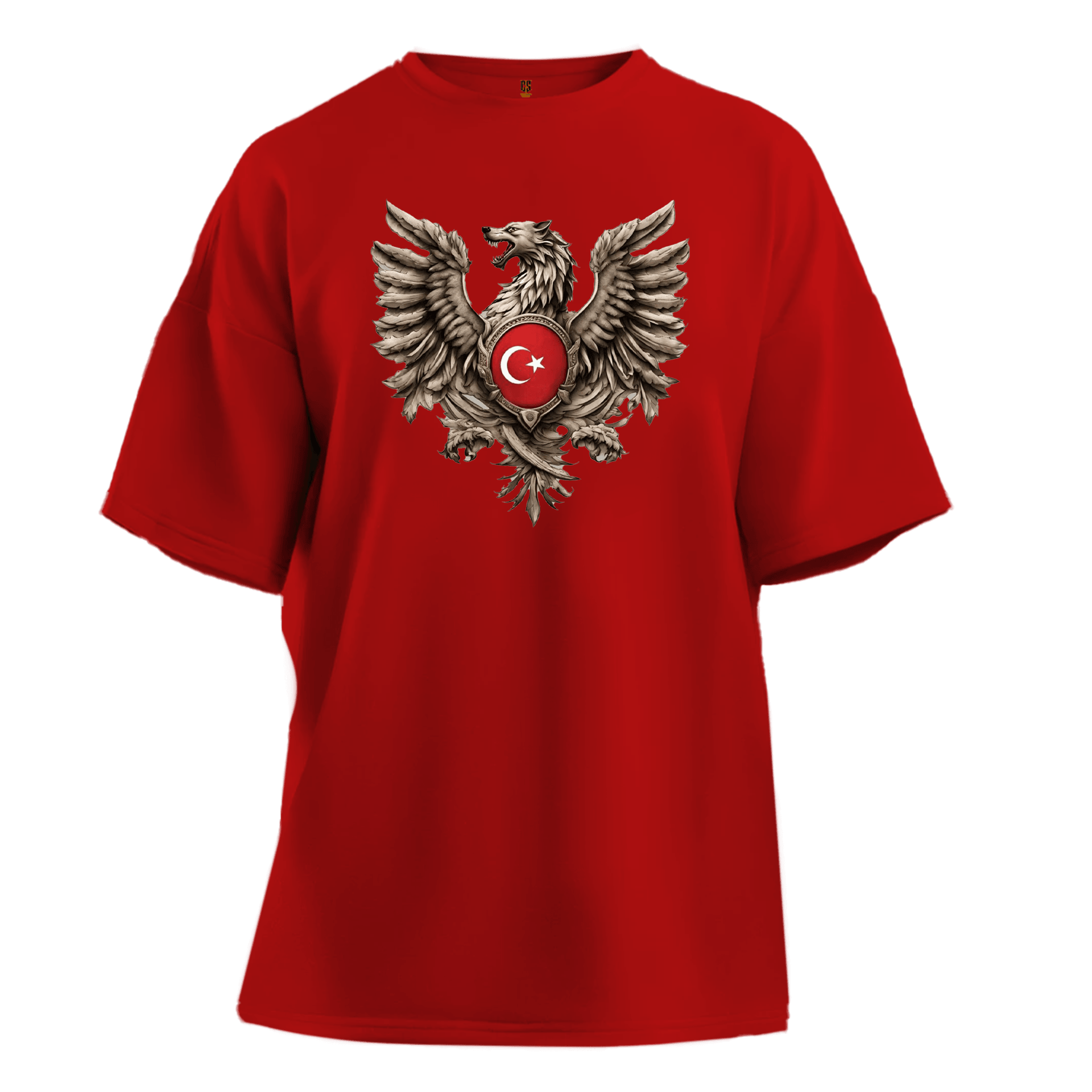 Türk Kanatlı Kurt Ön  Baskılı   (Unisex Tişört)