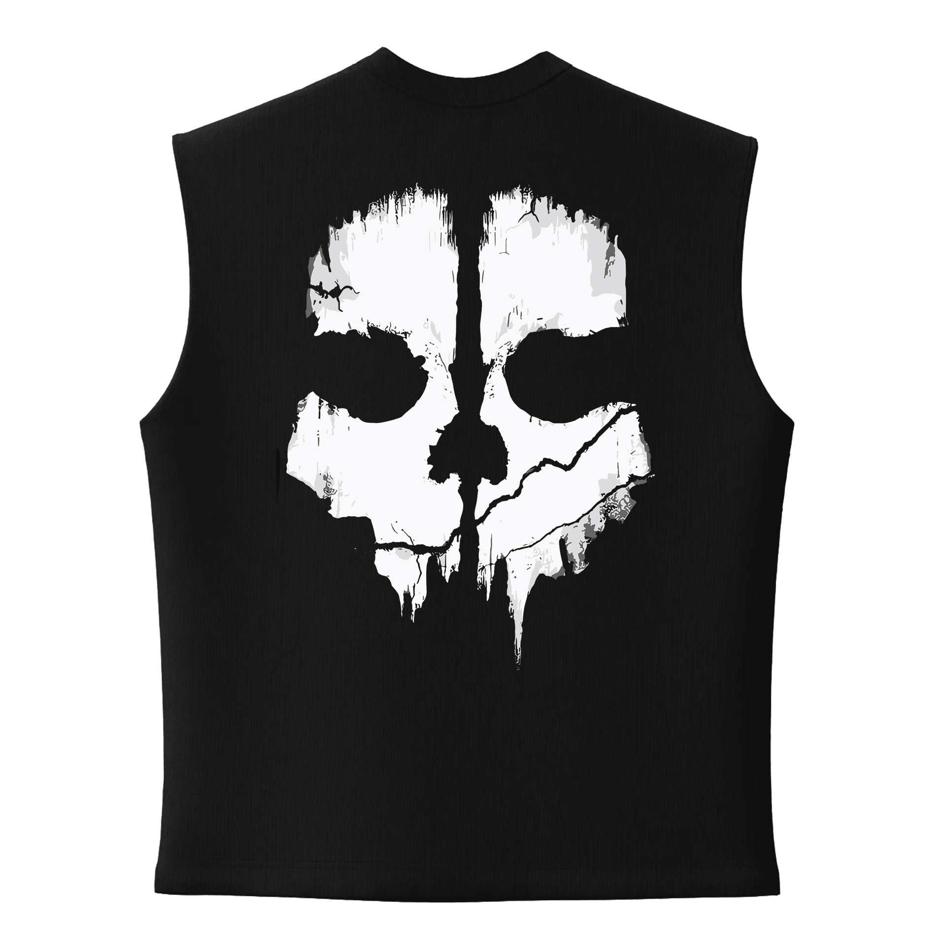 Ghost   Ön ve Arka Baskılı  (Unisex Sleeveless Atlet )