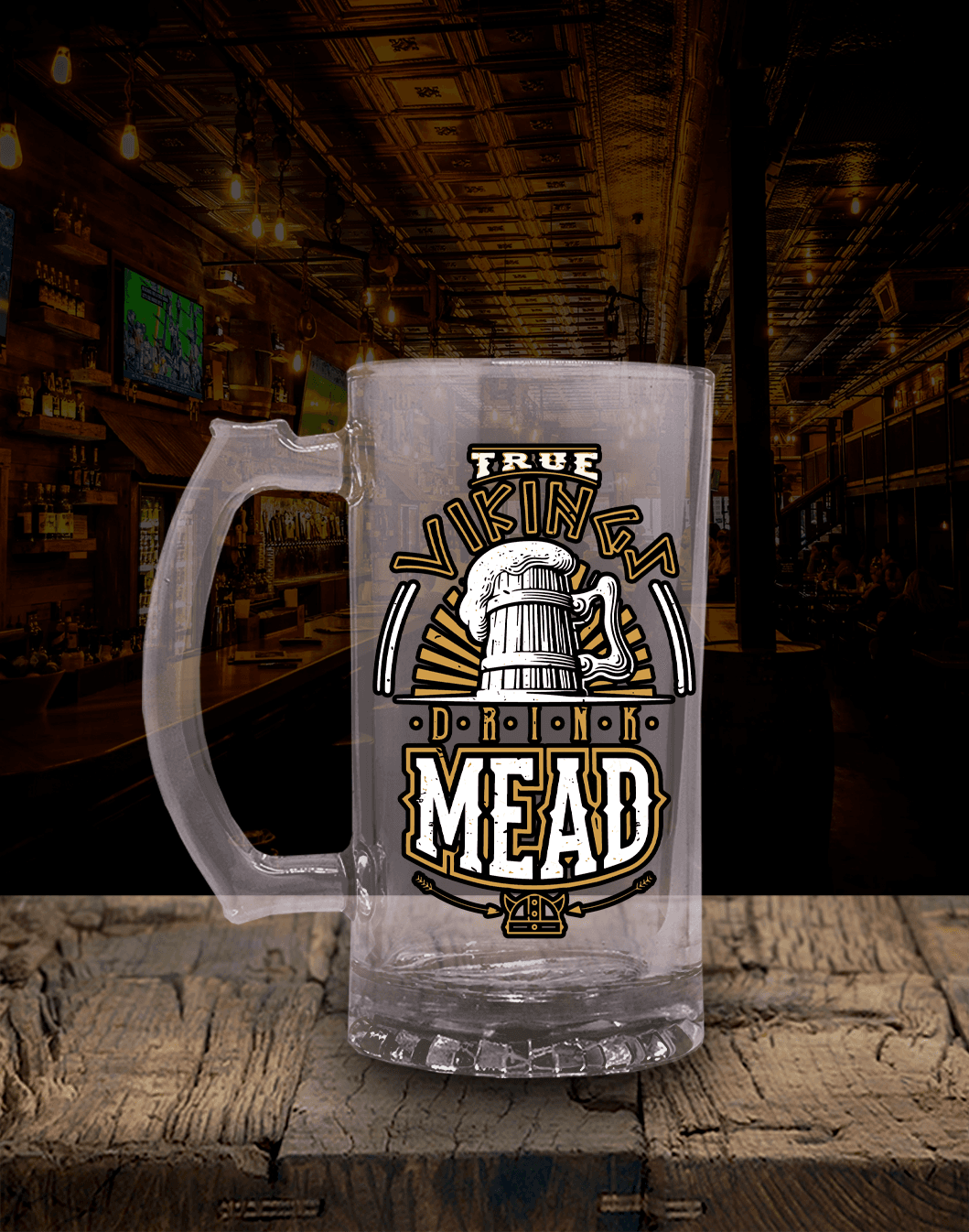 Ture Vikings Drink Mead  (Bira Bardağı)