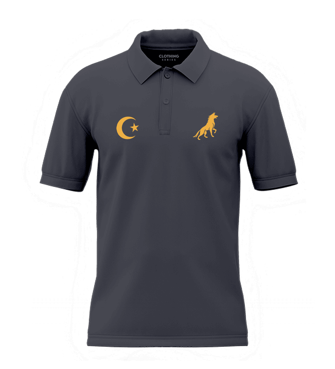Kurt Hilal Ön Ve Arka  Baskılı (Unisex Polo Yaka)