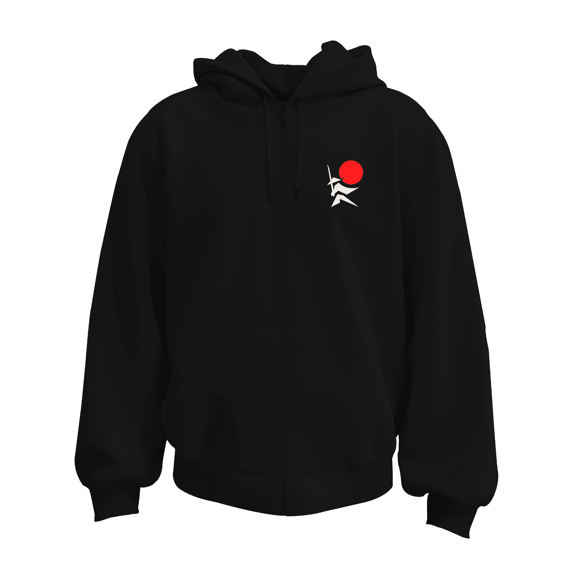 The Sharpness of the sword comes from the will of its master.  Ön Nakışlı Arka Baskılı  Warrior Series(Unisex Fermuarlı Hoodie )