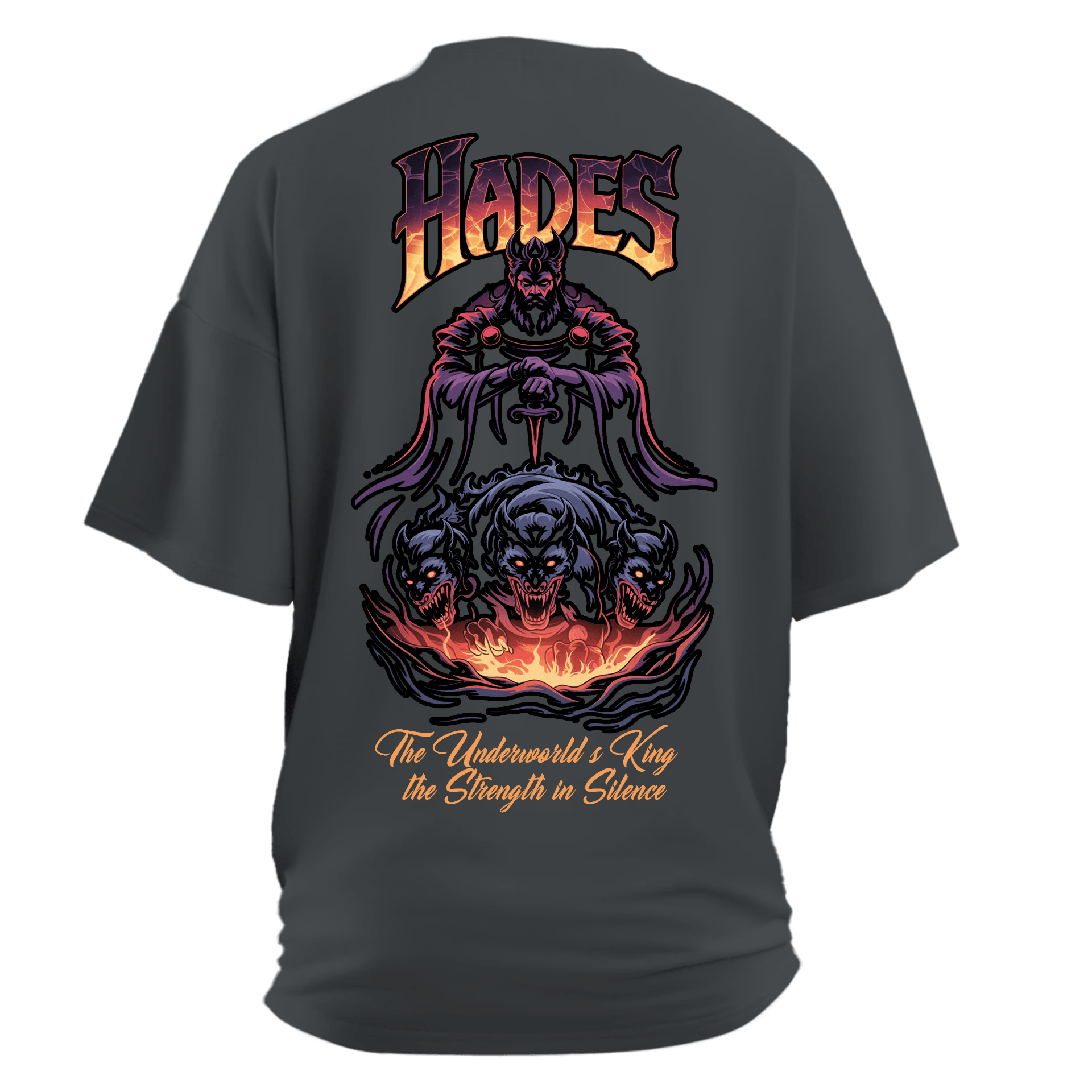 Hades The Underworld’s King,  the Strength in Silence Ön ve Arka  Baskılı (Unisex Tişört)