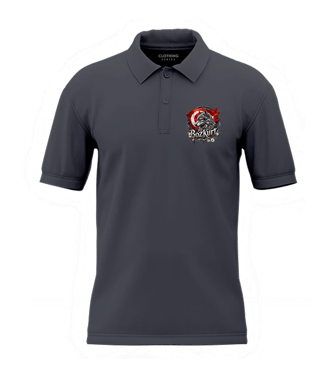 Bozkurt V Ön  Baskılı (Unisex Polo Yaka)
