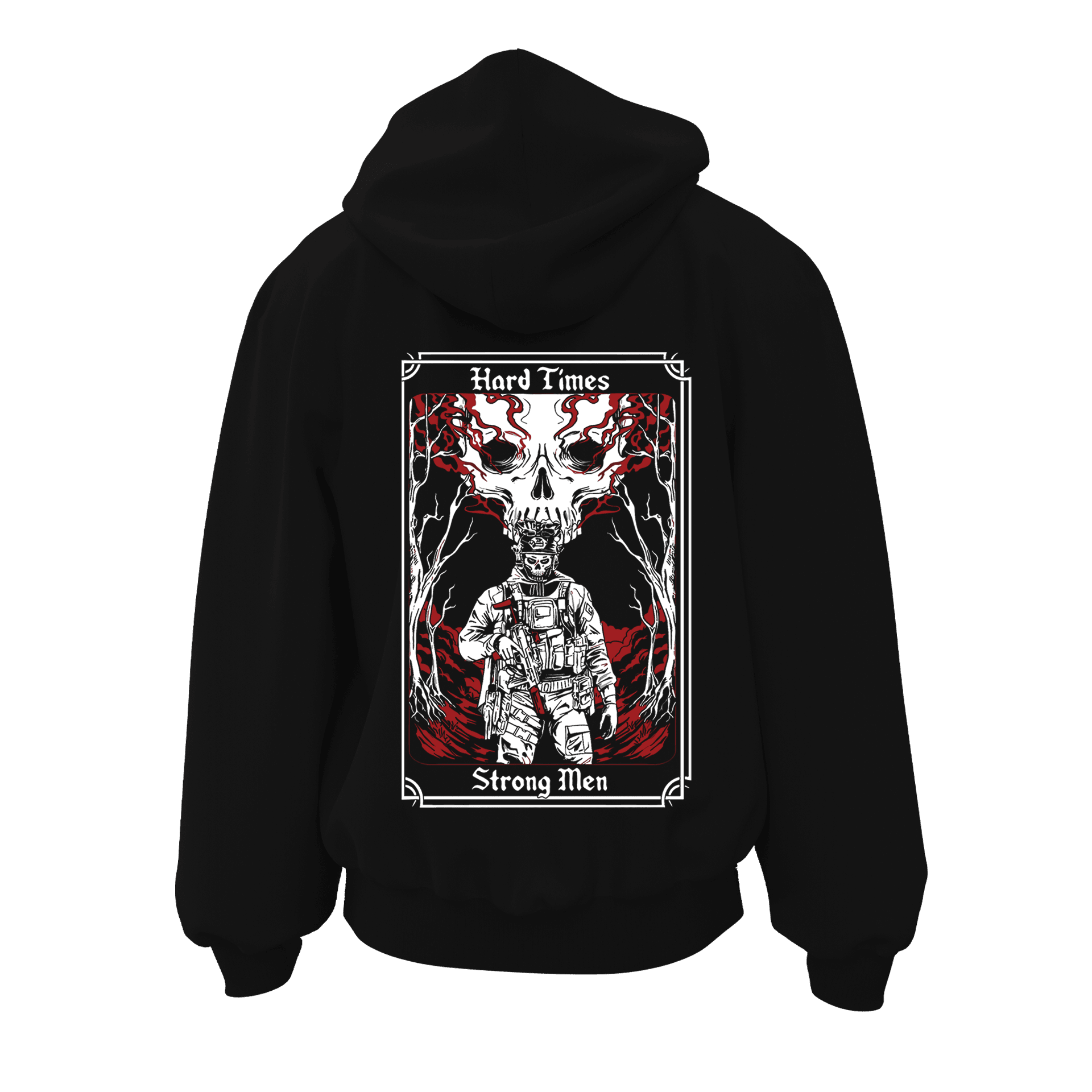 Hard Times Strong Men Ön ve Arka Baskılı Warrior Series   (Unisex Fermuarlı Hoodie )