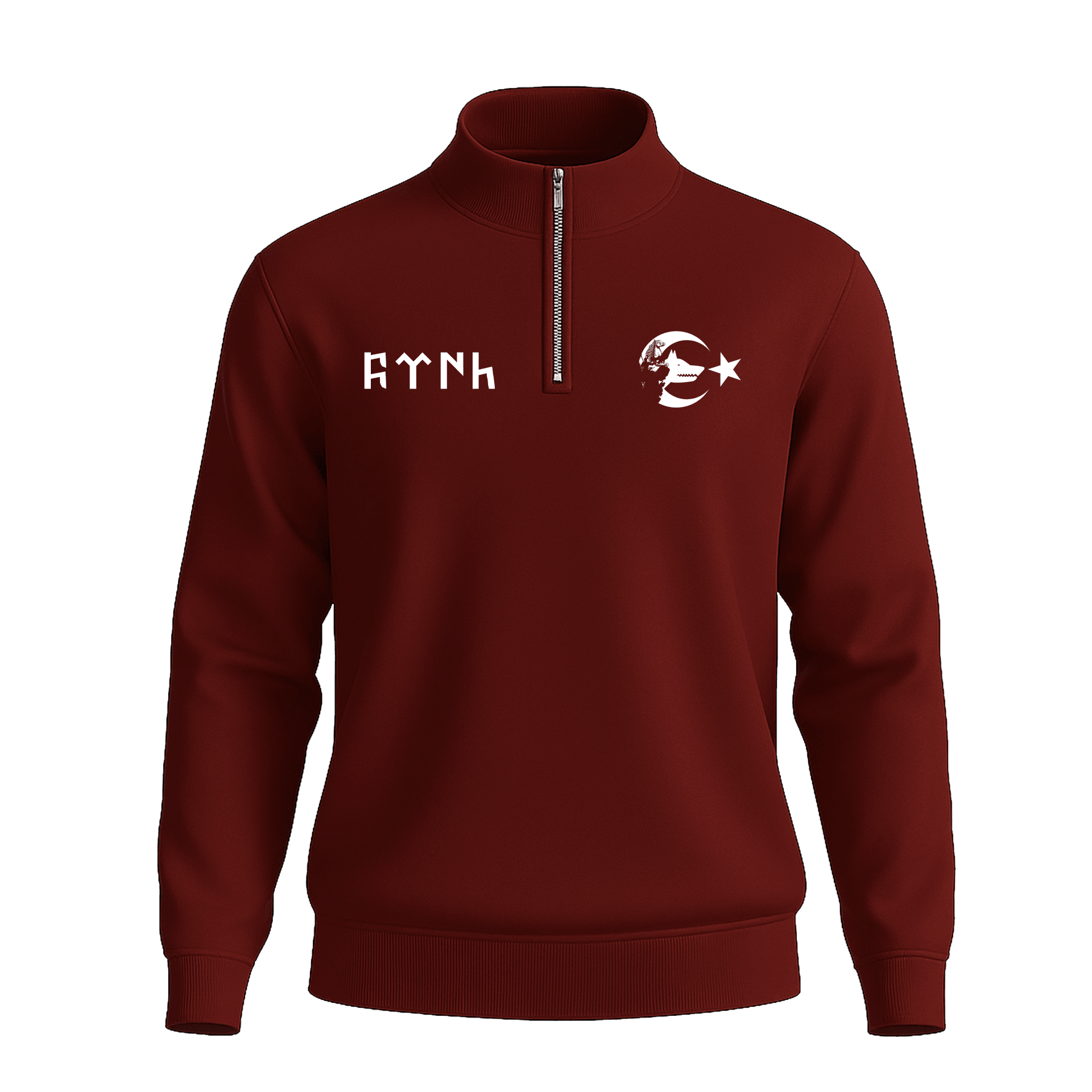 Türk Siluet  Ön   Baskılı (Unisex Yarım Fermuarlı Sweat)