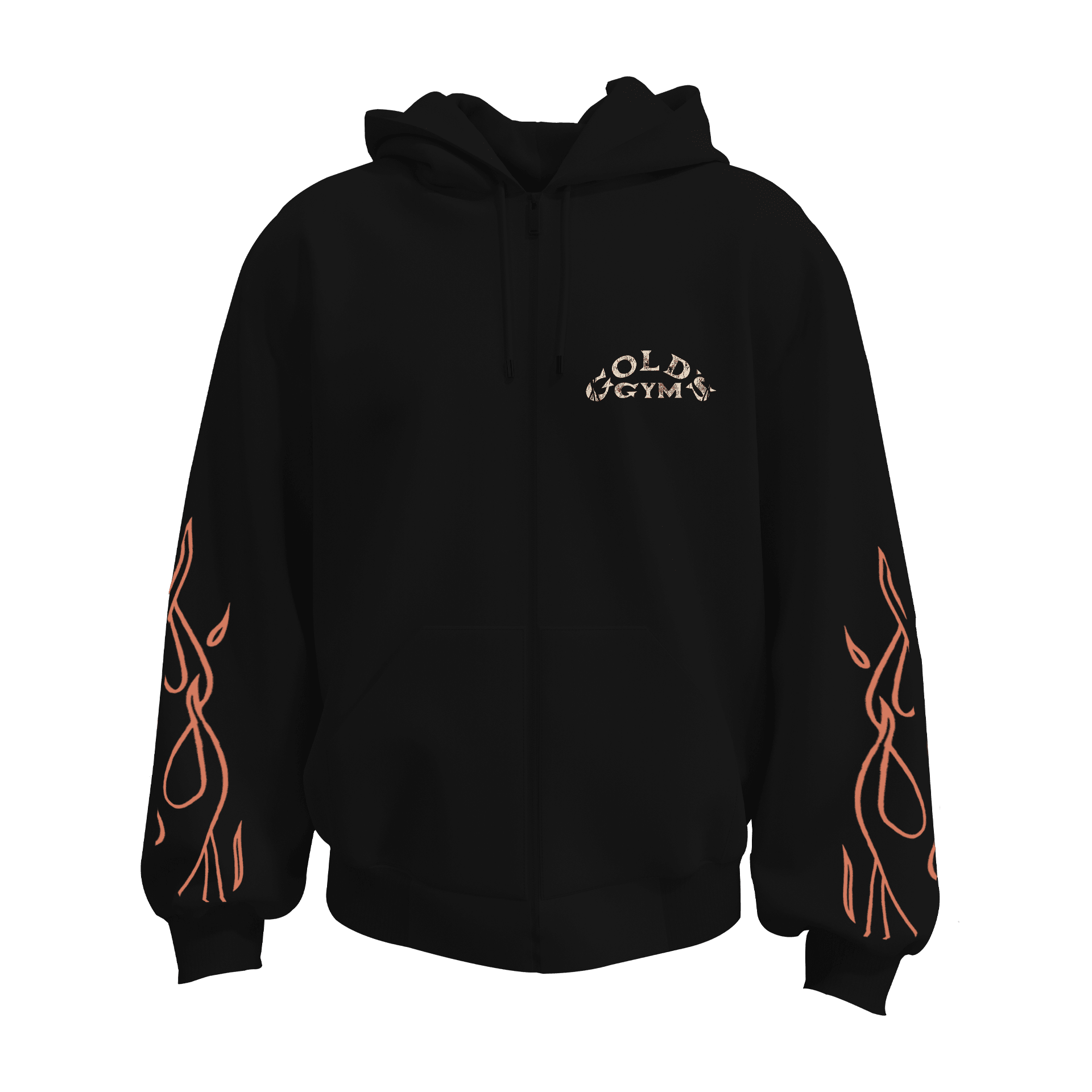 Gold's Gym  Ön ve Arka Baskılı  Spor Series (Unisex Fermuarlı Hoodie )