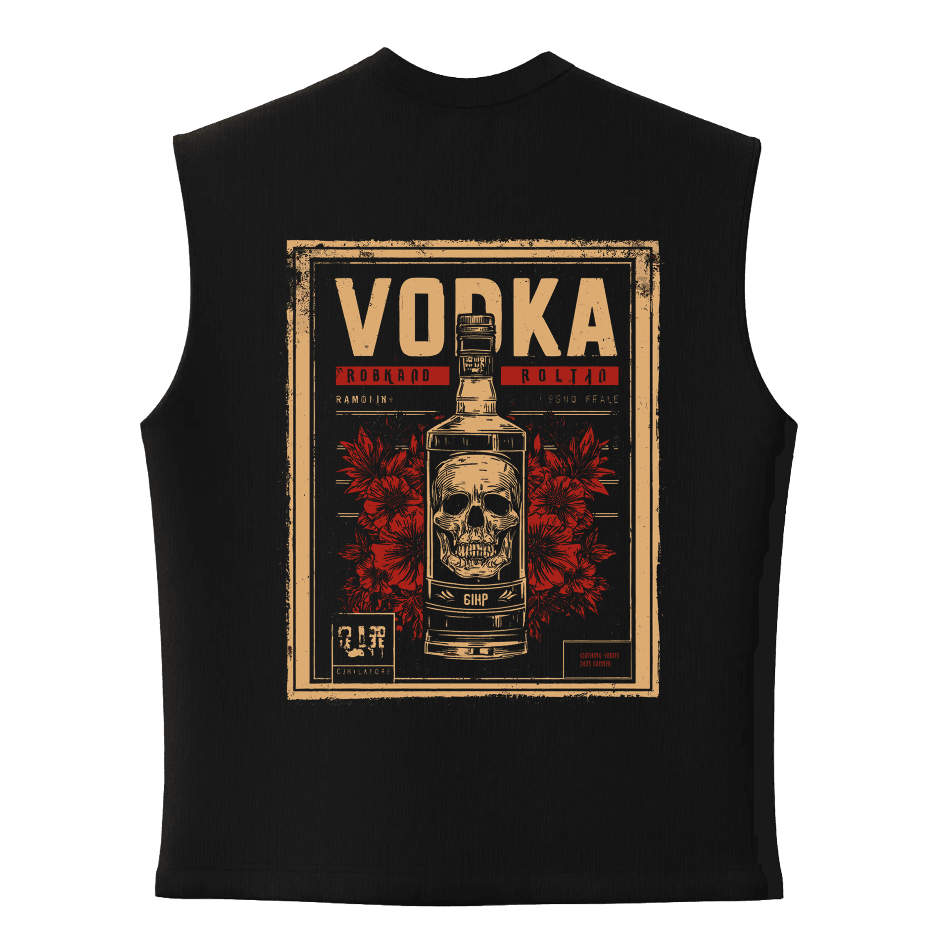 Vodka   Alcohol  Series Ön ve Arka Baskılı  (Unisex Sleeveless Atlet )