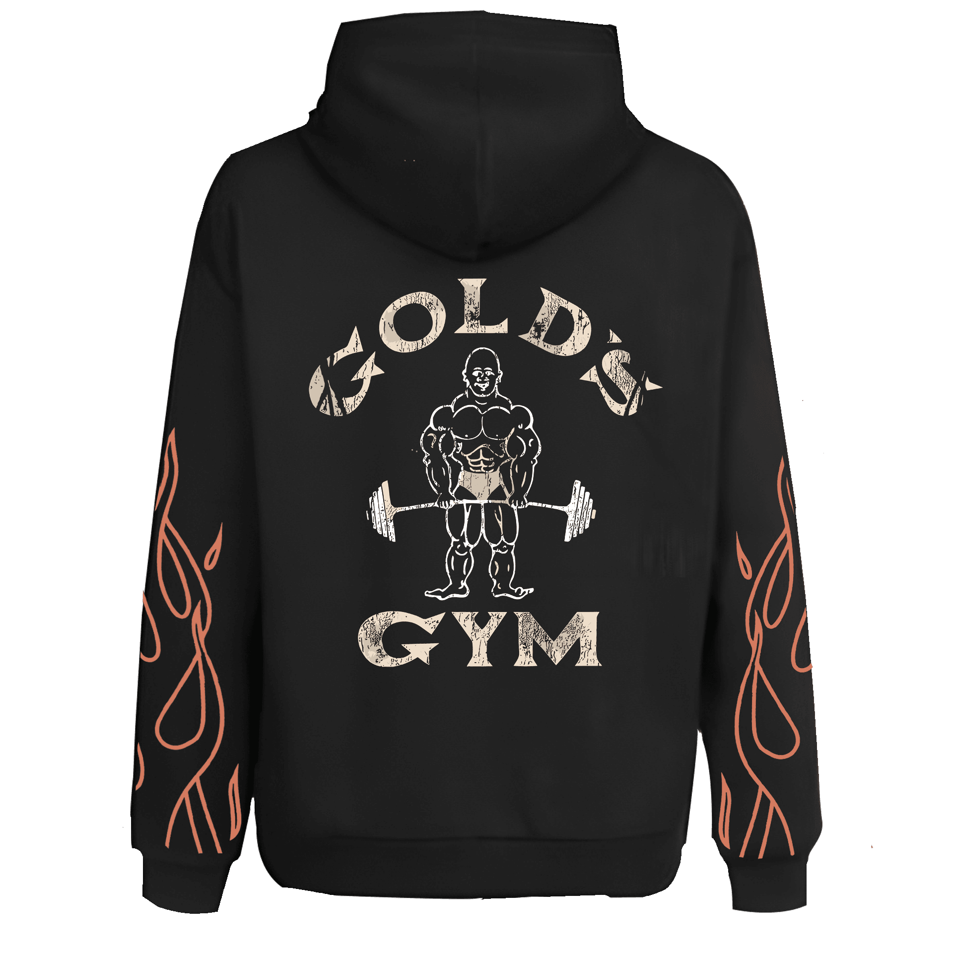 Gold's Gym  Spor Series Ön Arka ve Kol Baskılı (Unisex Hoodie)
